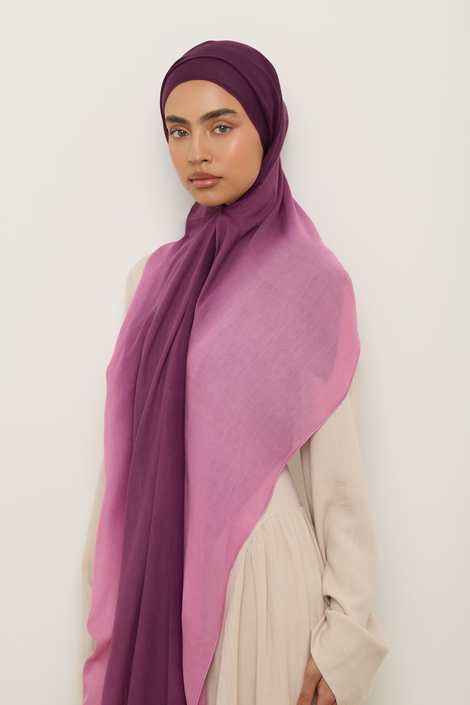 Ombre Modal Hijab - Grape Hijab Veiled 