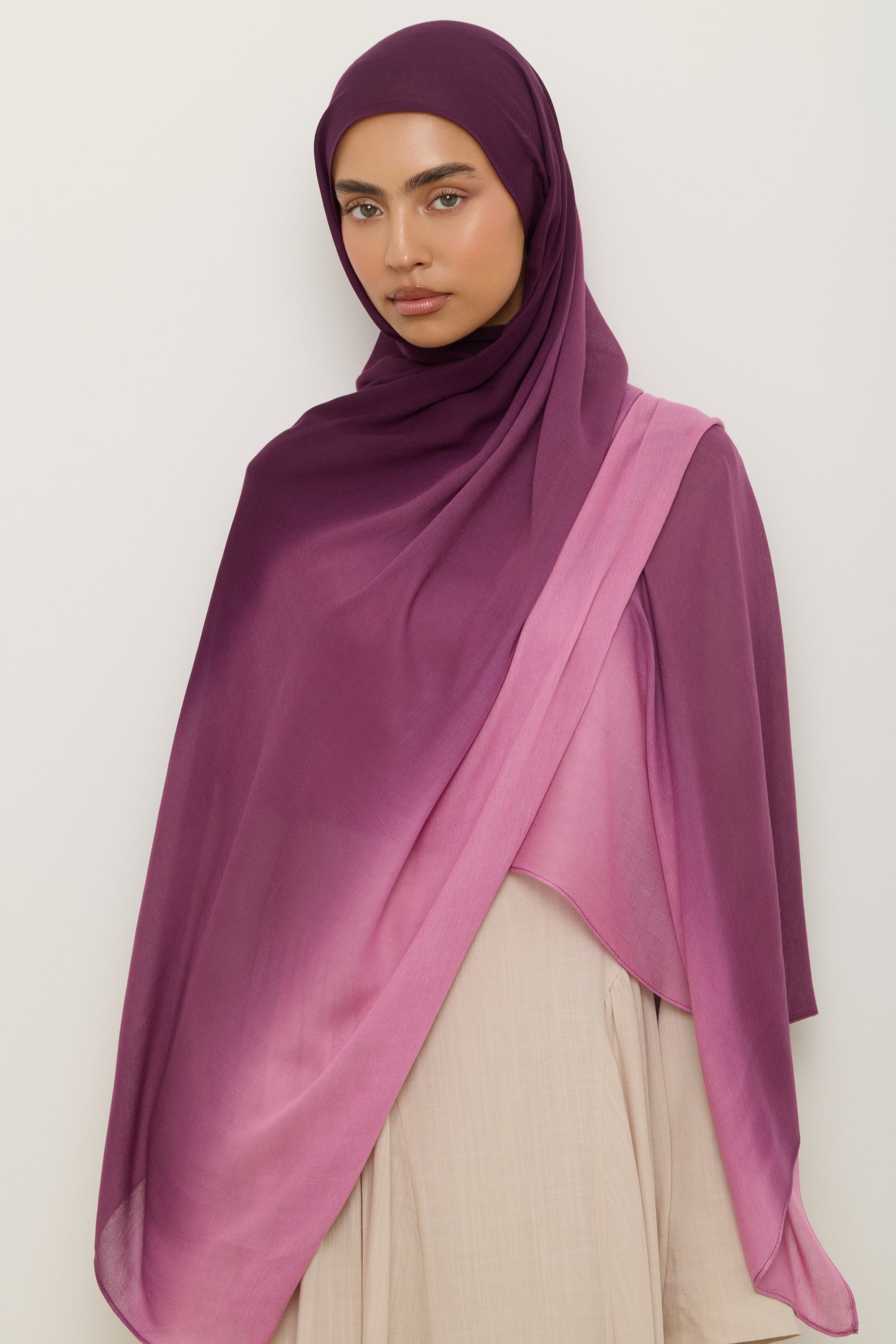 Ombre Modal Hijab - Grape Hijab Veiled 