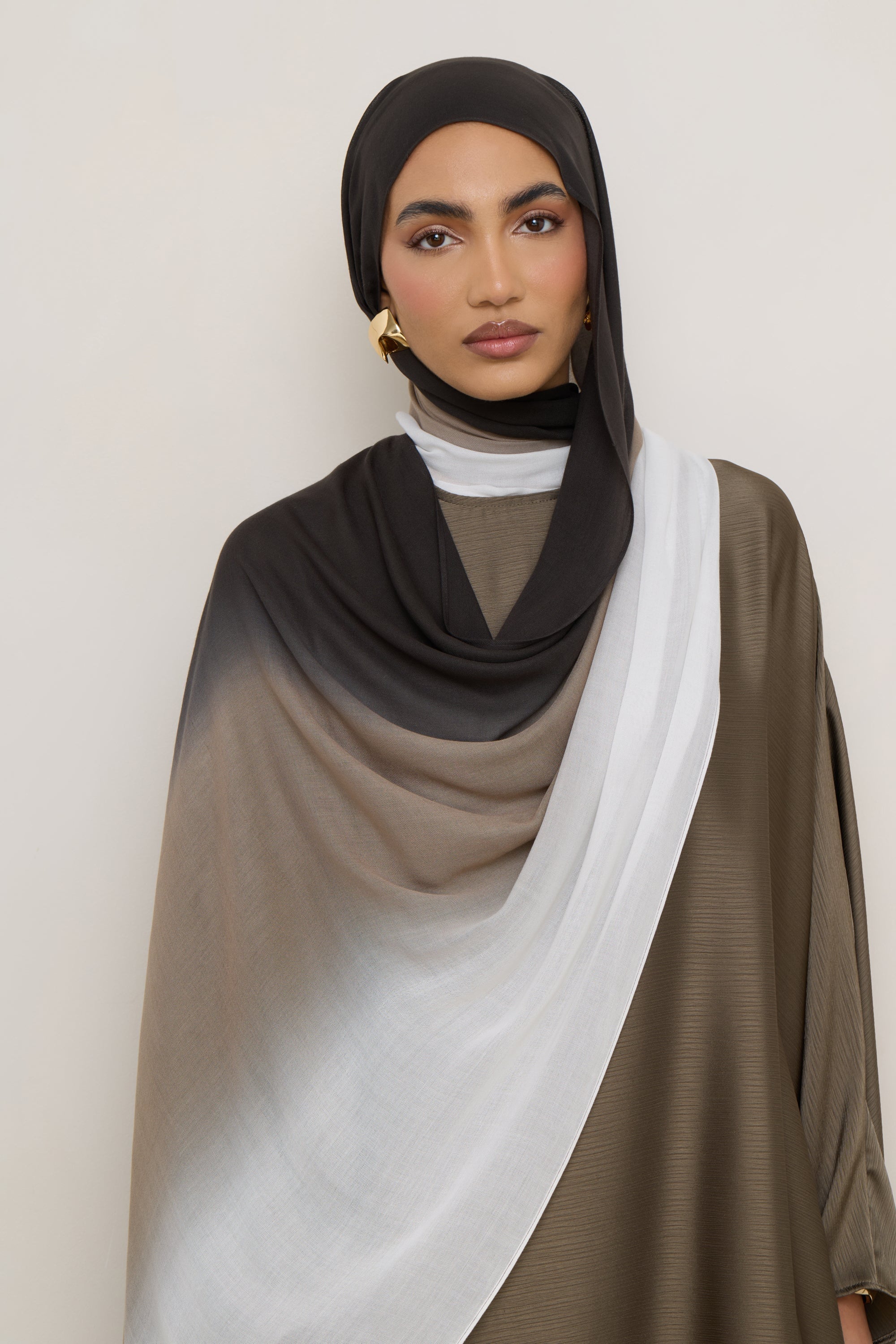 Ombre Modal Hijab - Khaki Wash Hijabs Veiled 