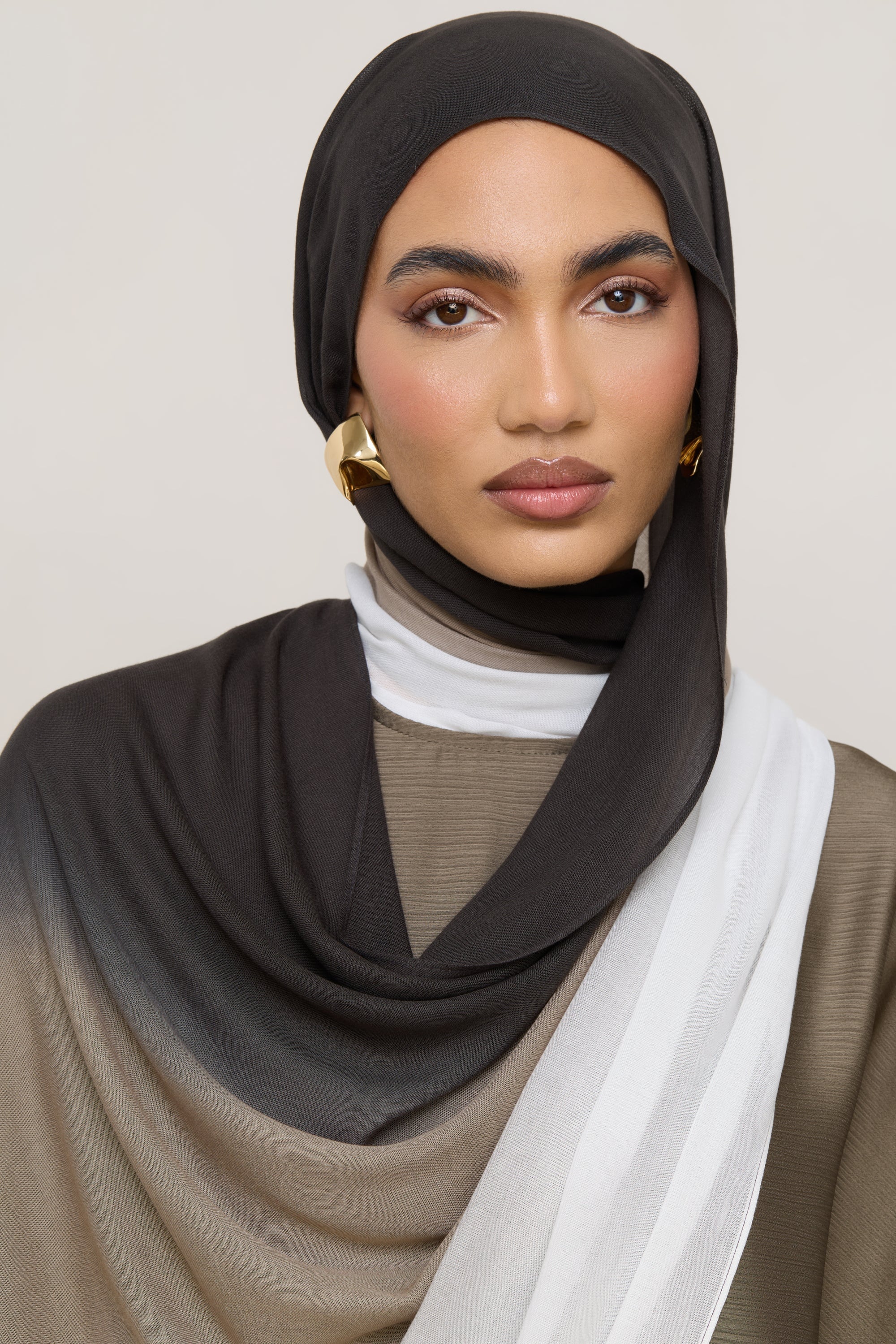 Ombre Modal Hijab - Khaki Wash Hijabs Veiled 