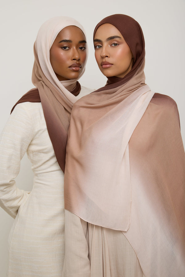 Ombre Modal Hijab - Nougat Sand Hijab Veiled 