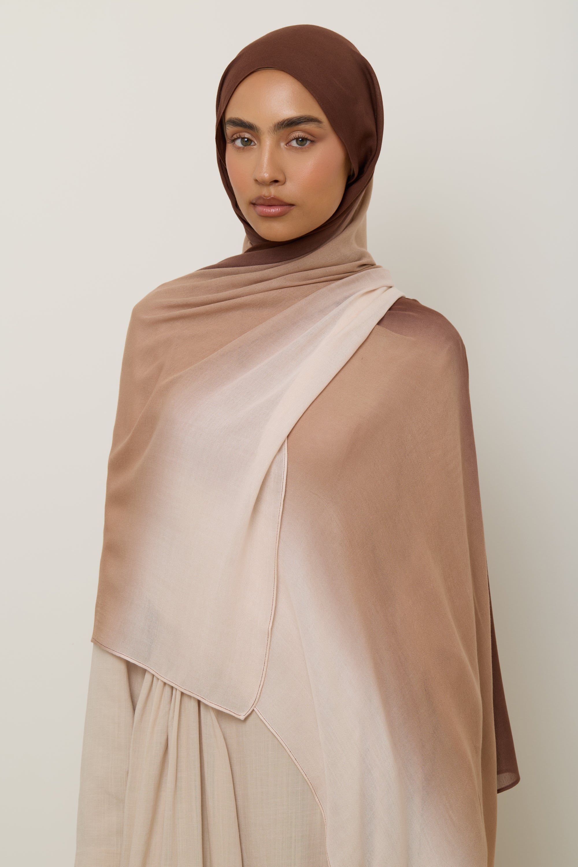Ombre Modal Hijab - Nougat Sand Hijab Veiled 