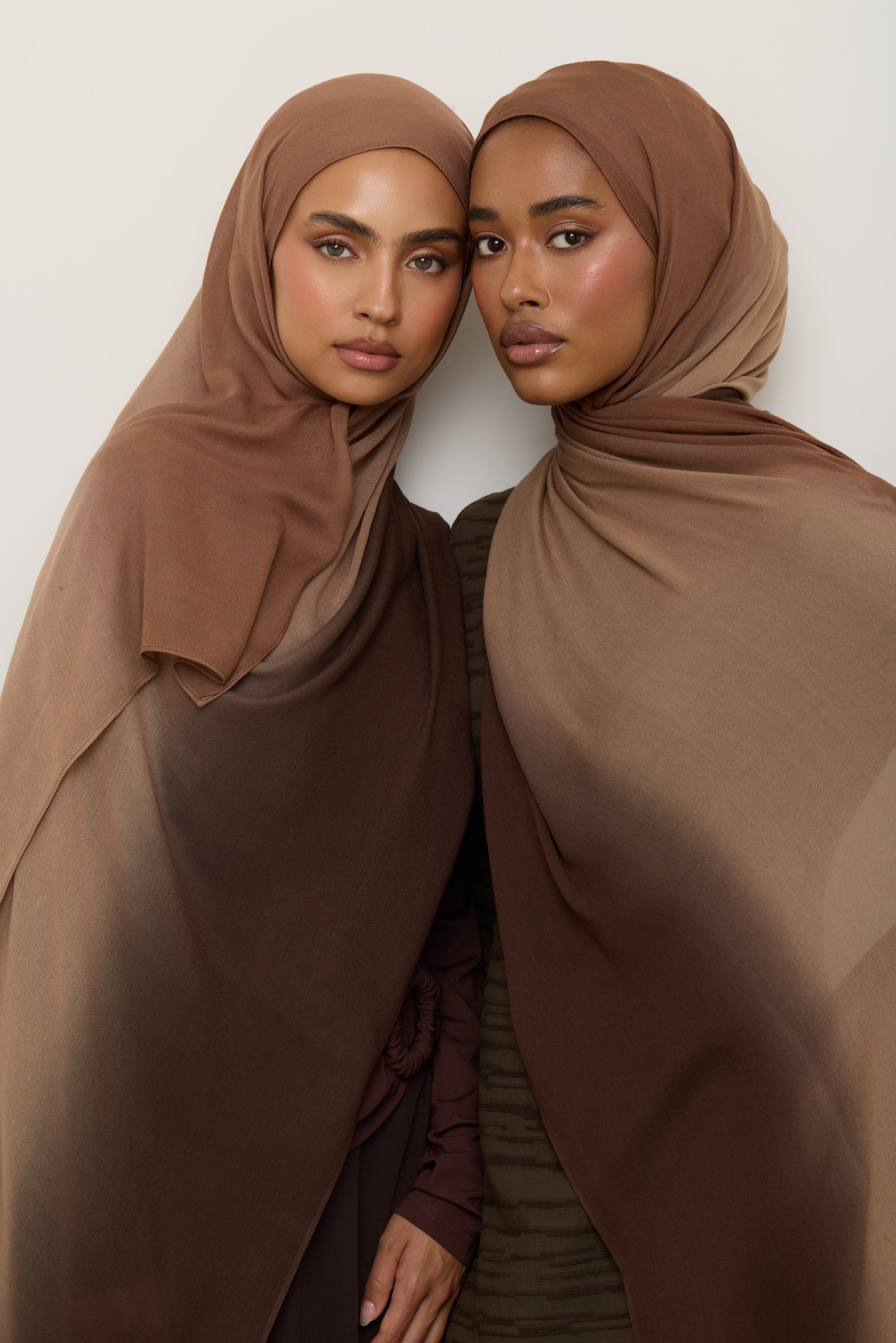 Ombre Modal Hijab - Nutmeg Latte Hijab Veiled 