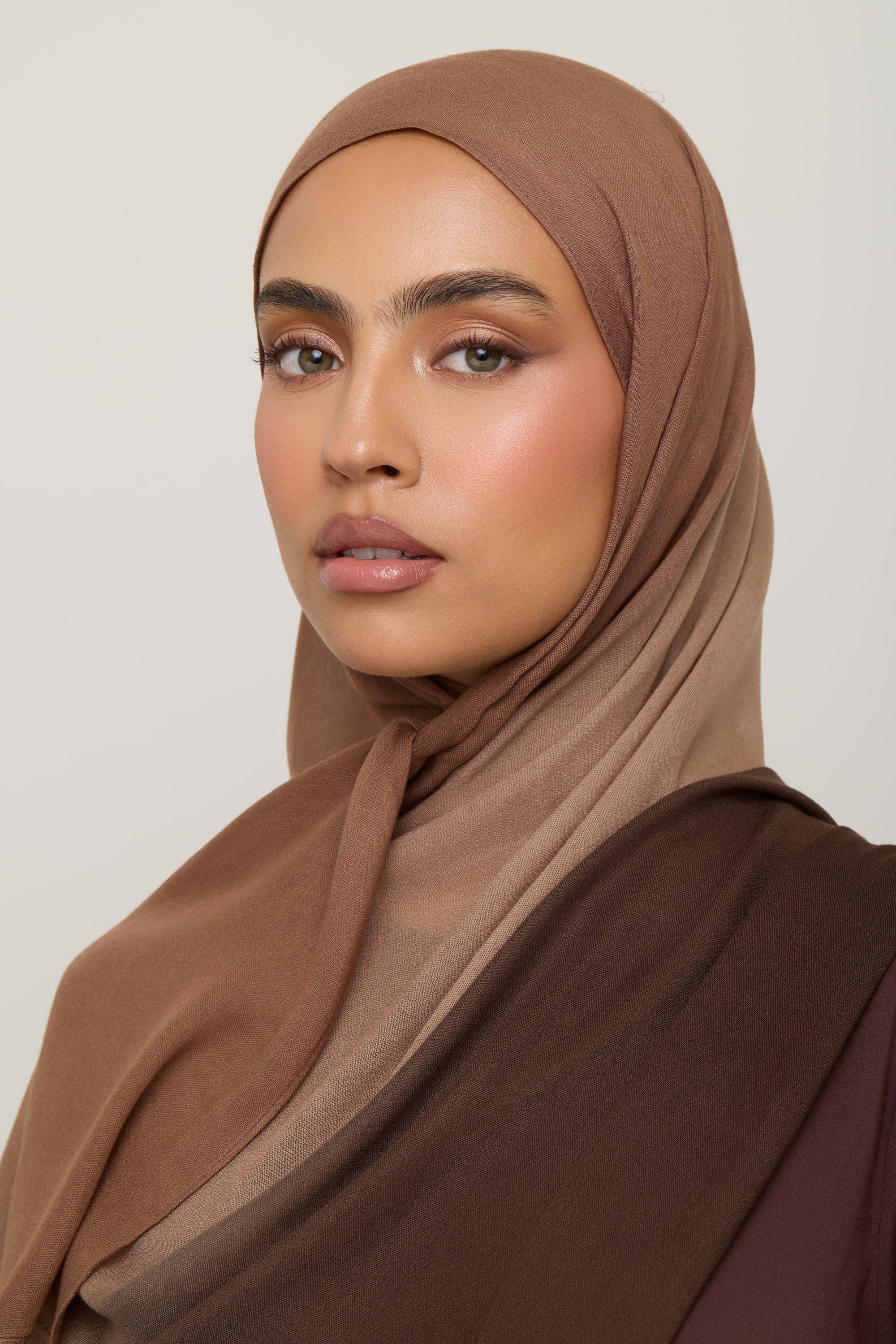 Ombre Modal Hijab - Nutmeg Latte Hijab Veiled 