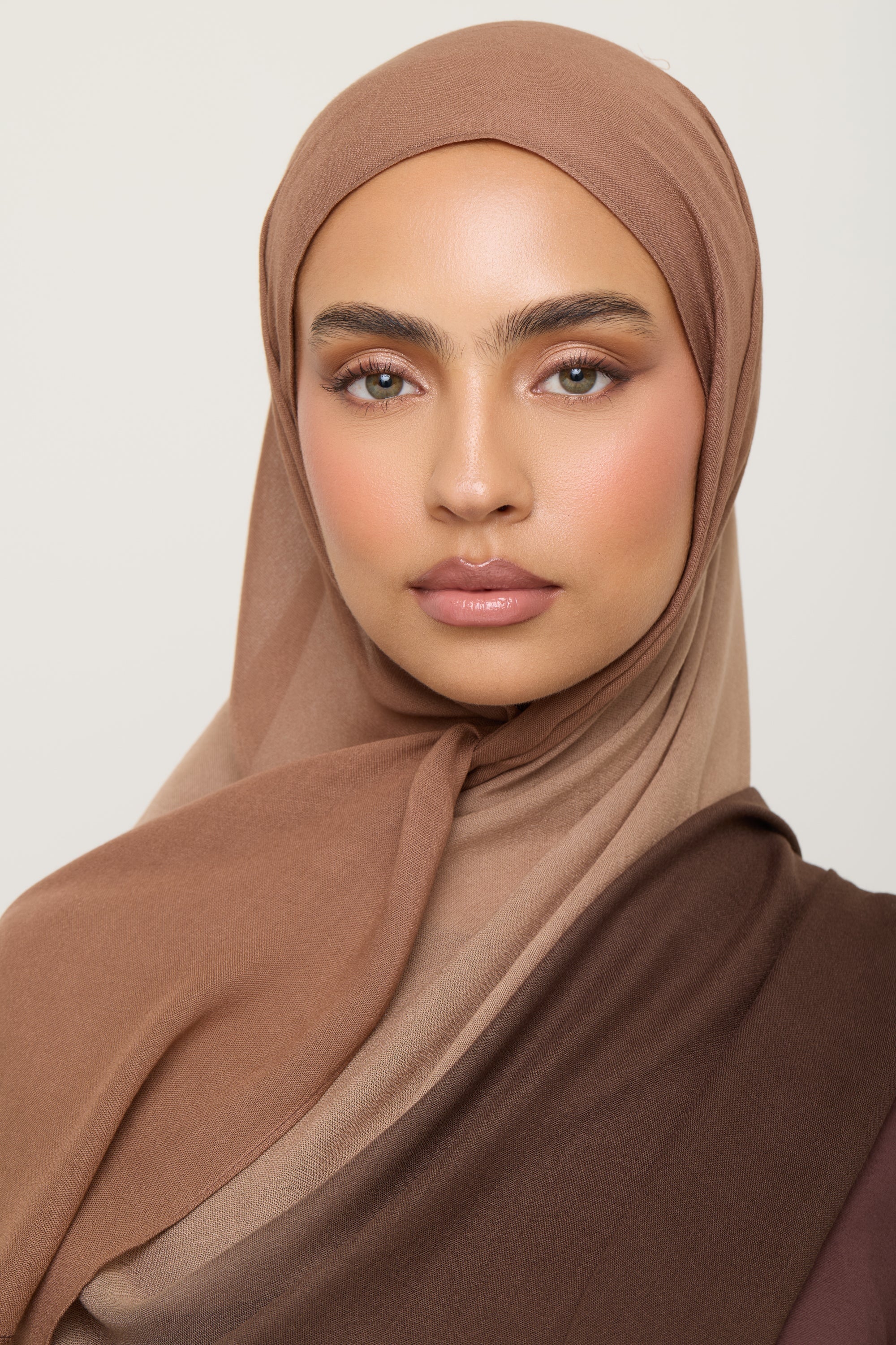 Ombre Modal Hijab - Nutmeg Latte Hijab Veiled 