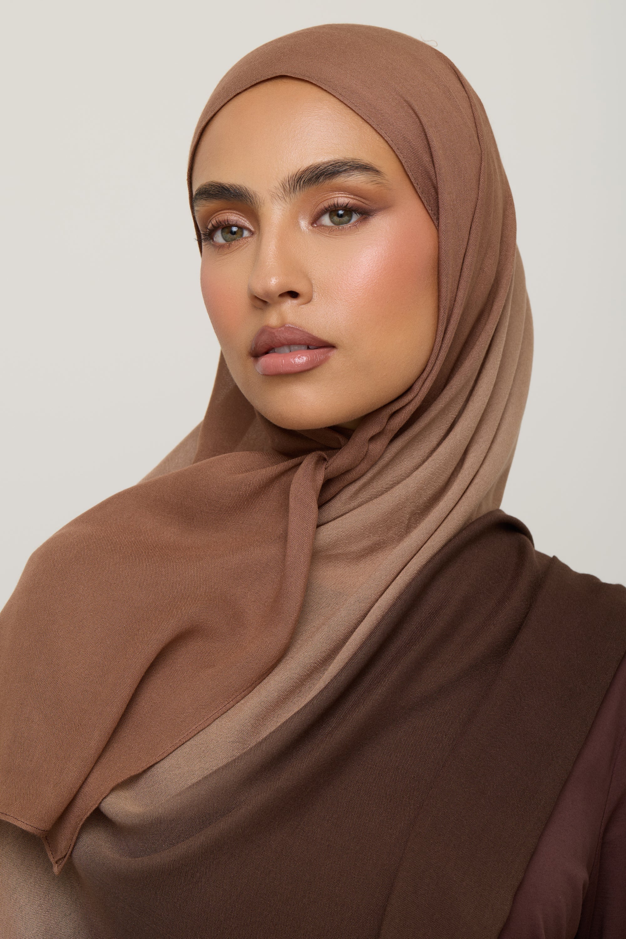 Ombre Modal Hijab - Nutmeg Latte Hijab Veiled 
