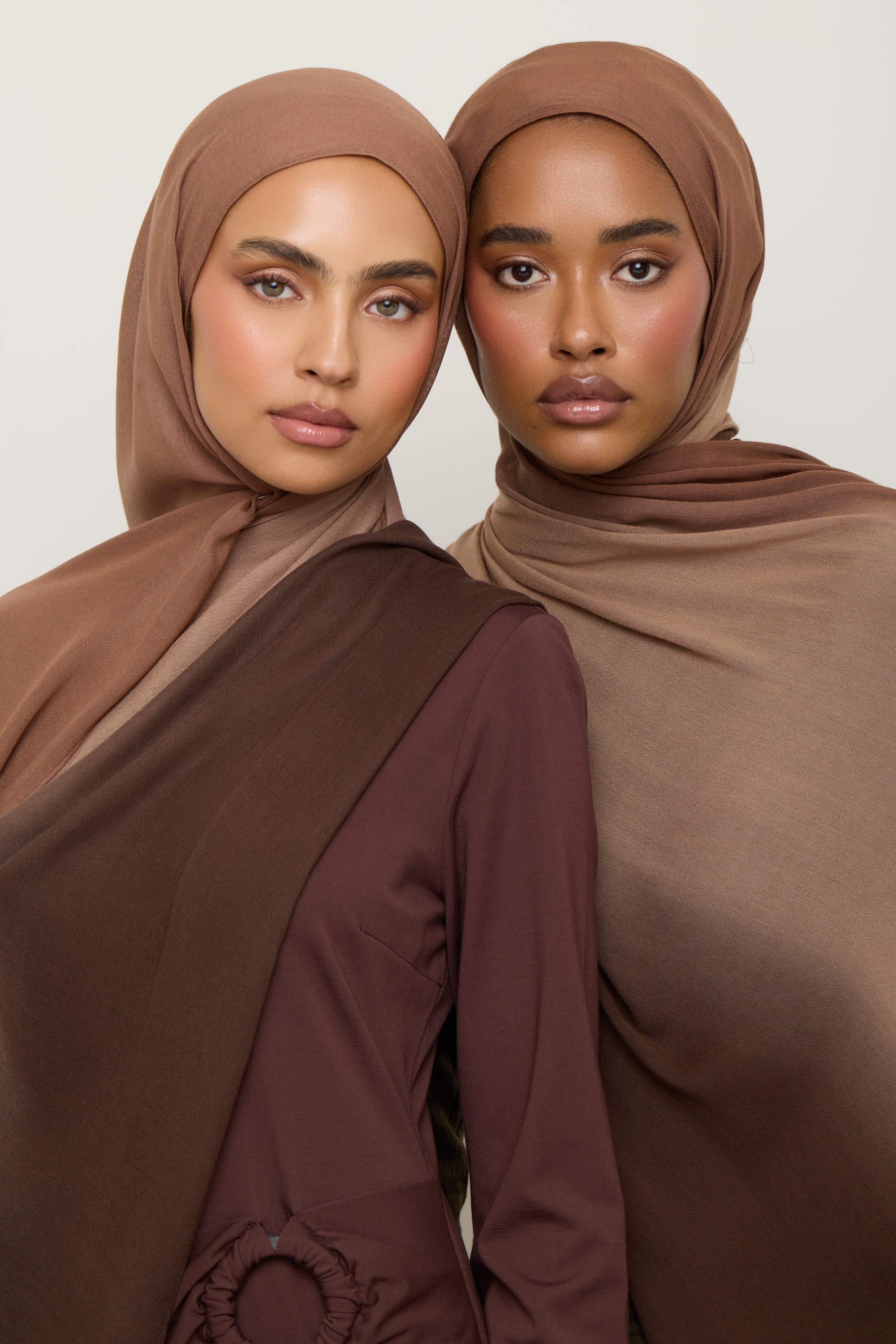 Ombre Modal Hijab - Nutmeg Latte Hijab Veiled 
