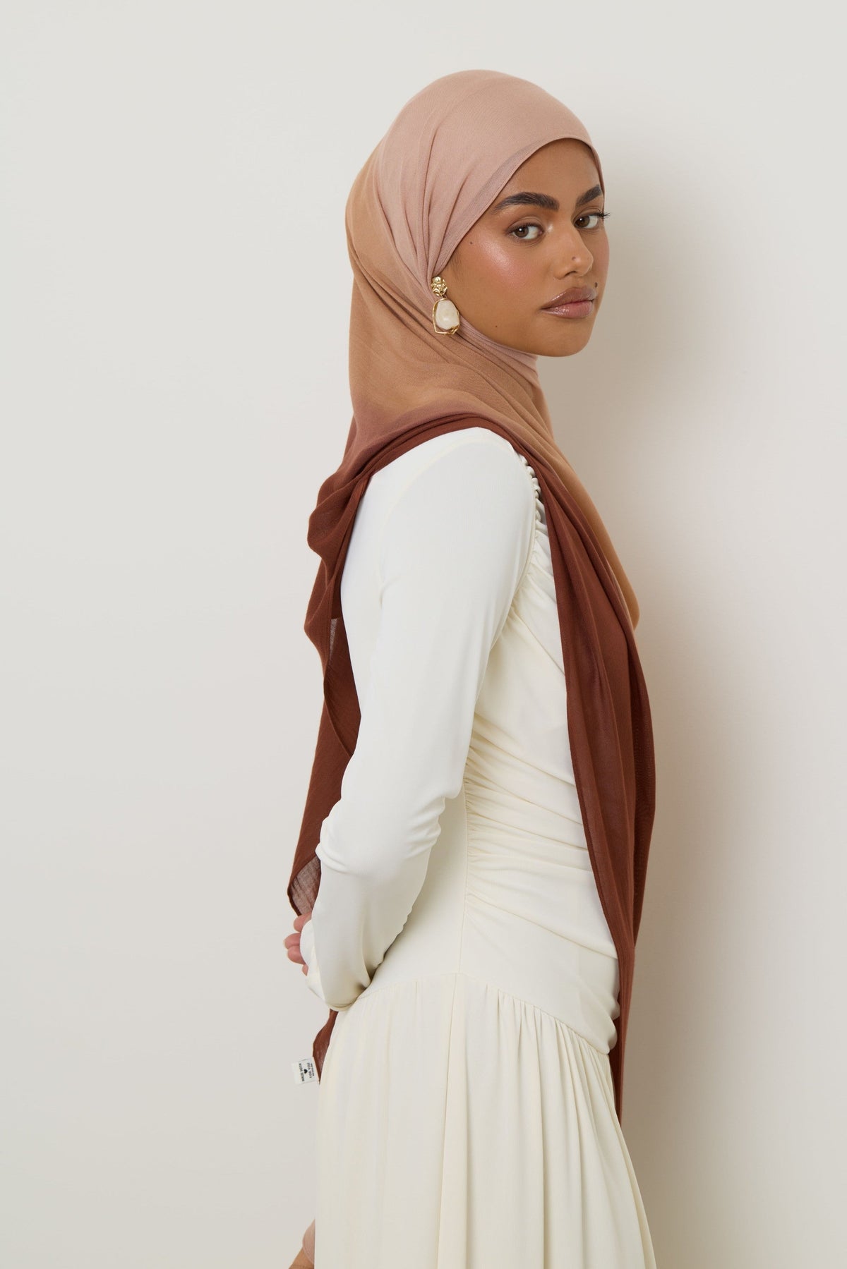 Ombre Modal Hijab - Nutmeg Rose Hijabs Veiled 