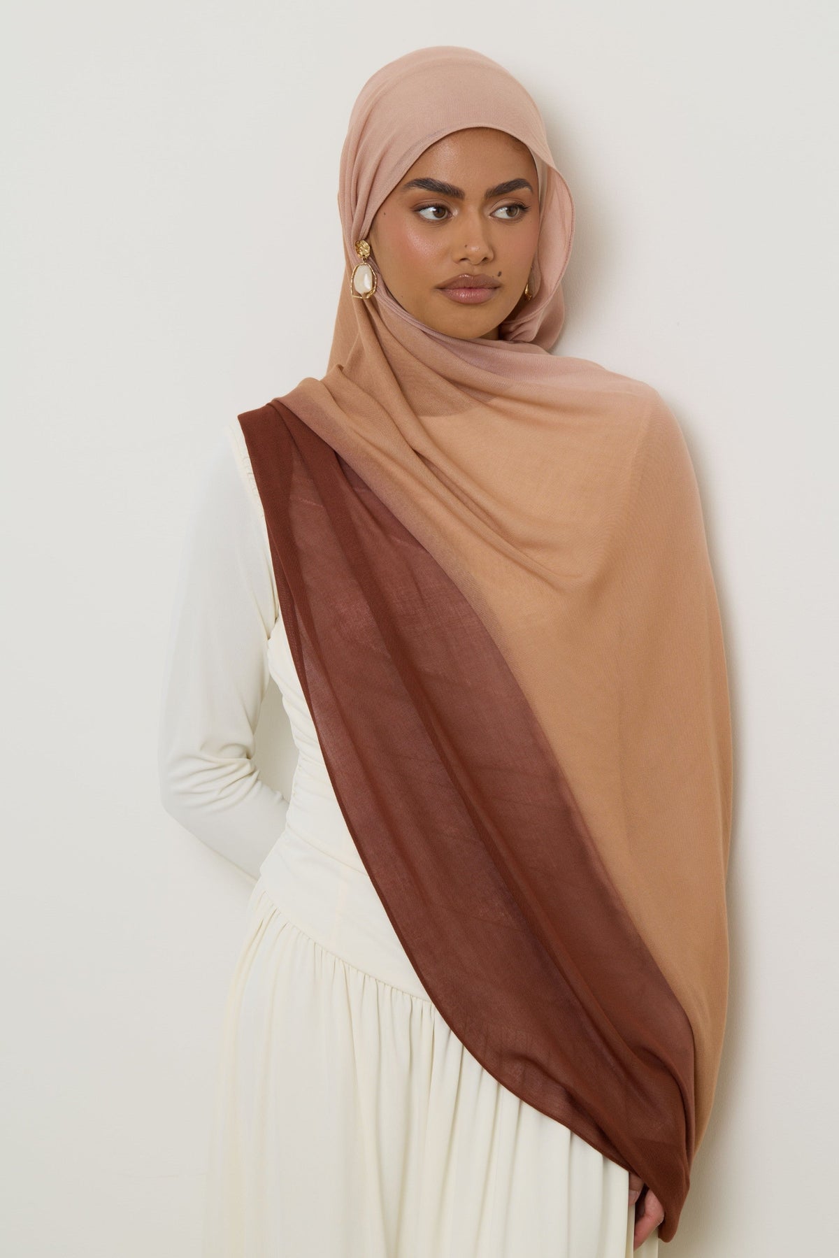 Ombre Modal Hijab - Nutmeg Rose Hijabs Veiled 