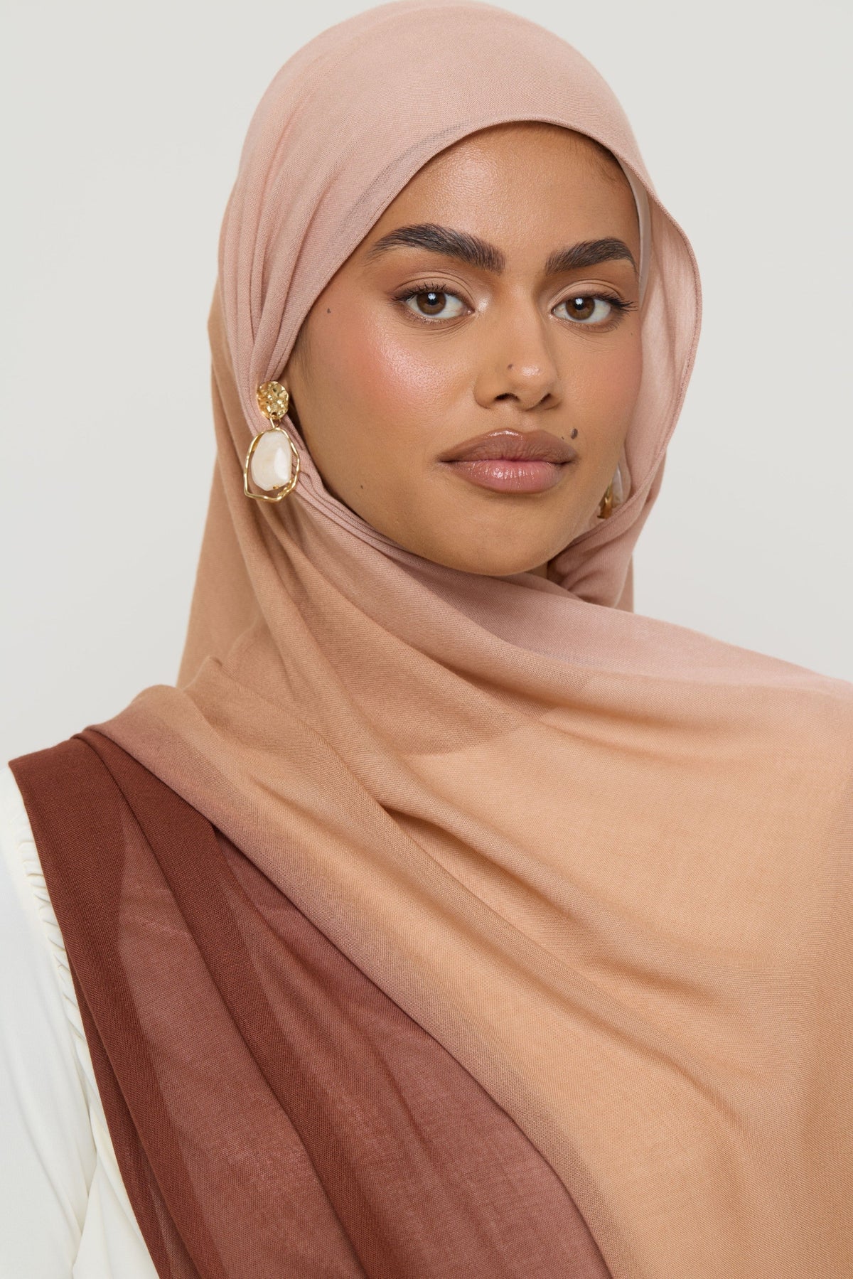 Ombre Modal Hijab - Nutmeg Rose Hijabs Veiled 