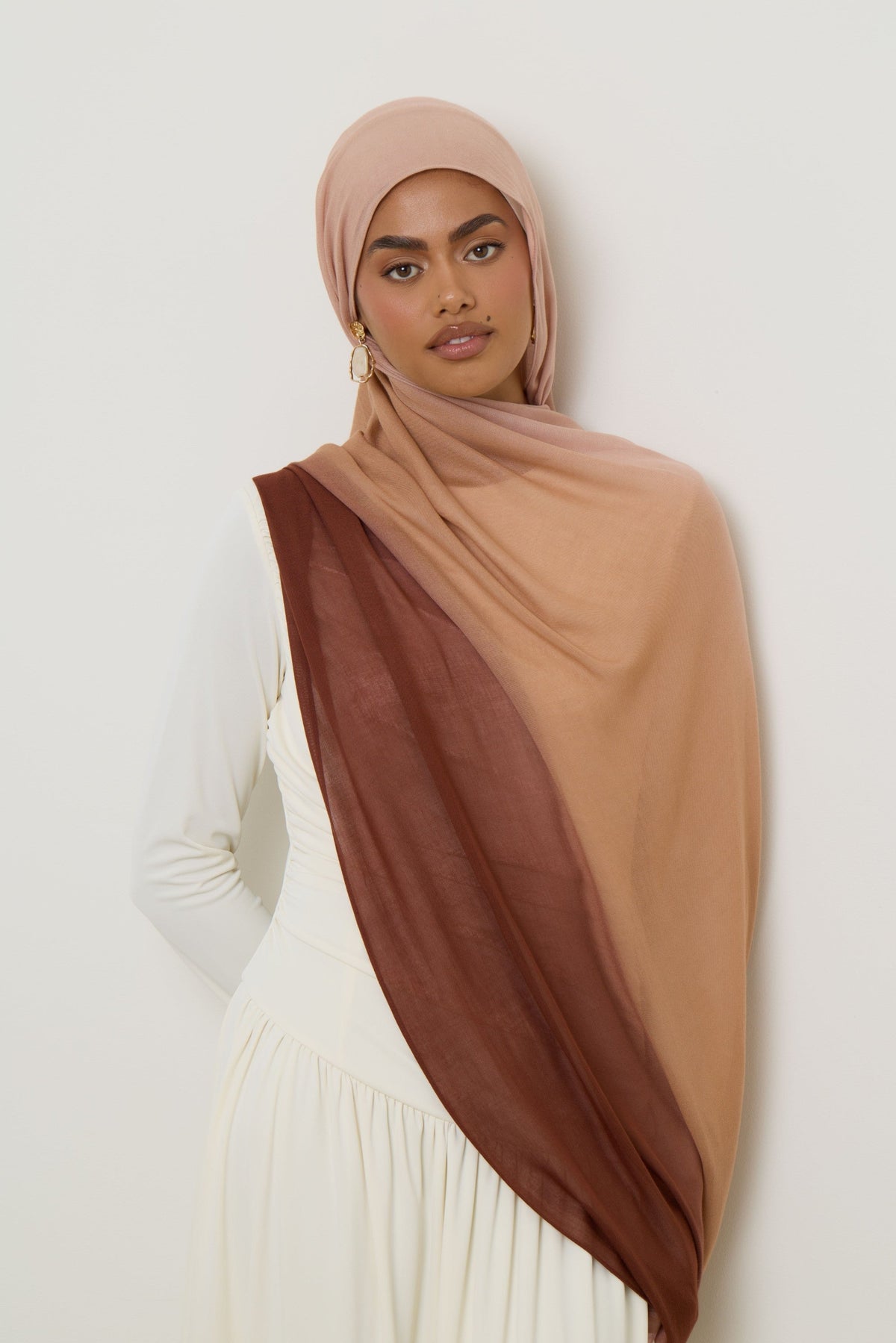 Ombre Modal Hijab - Nutmeg Rose Hijabs Veiled 