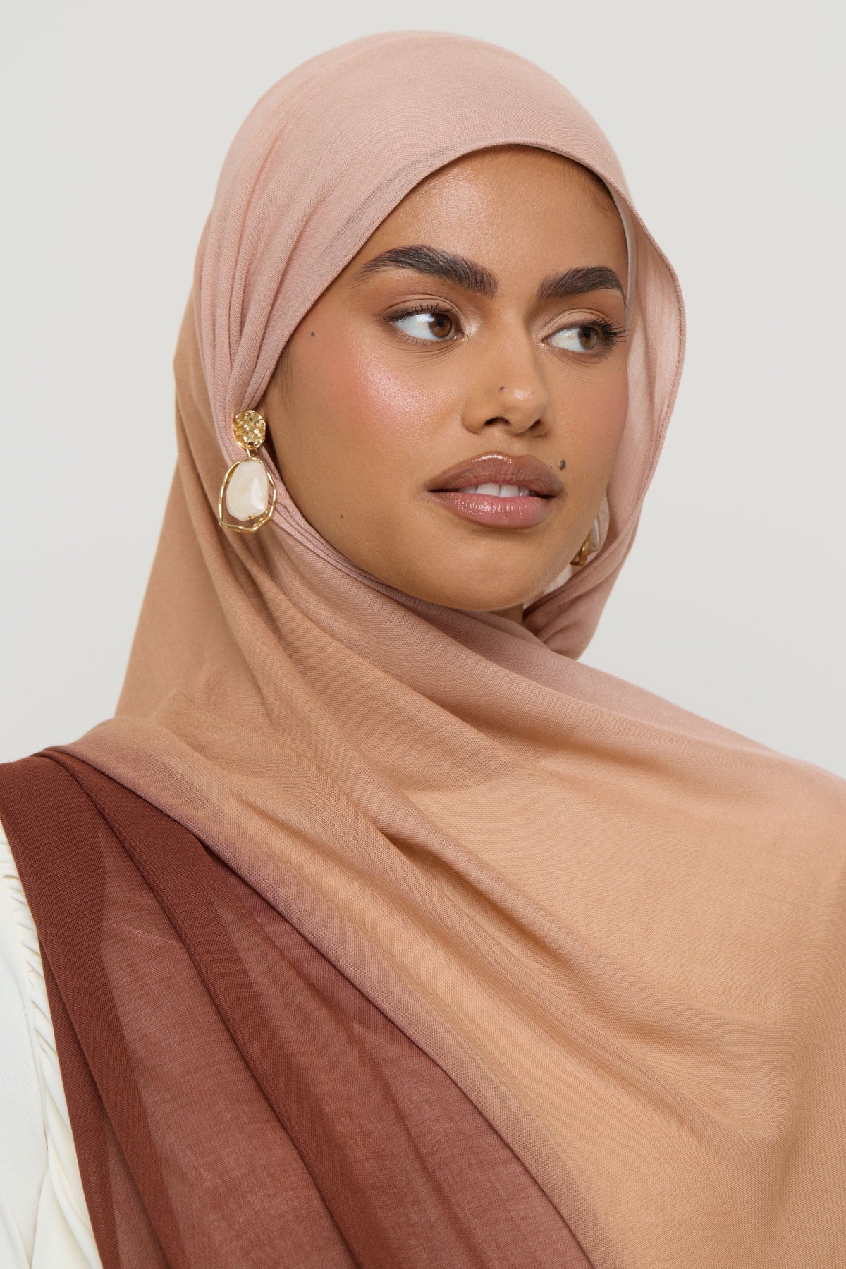 Ombre Modal Hijab - Nutmeg Rose Hijabs Veiled 