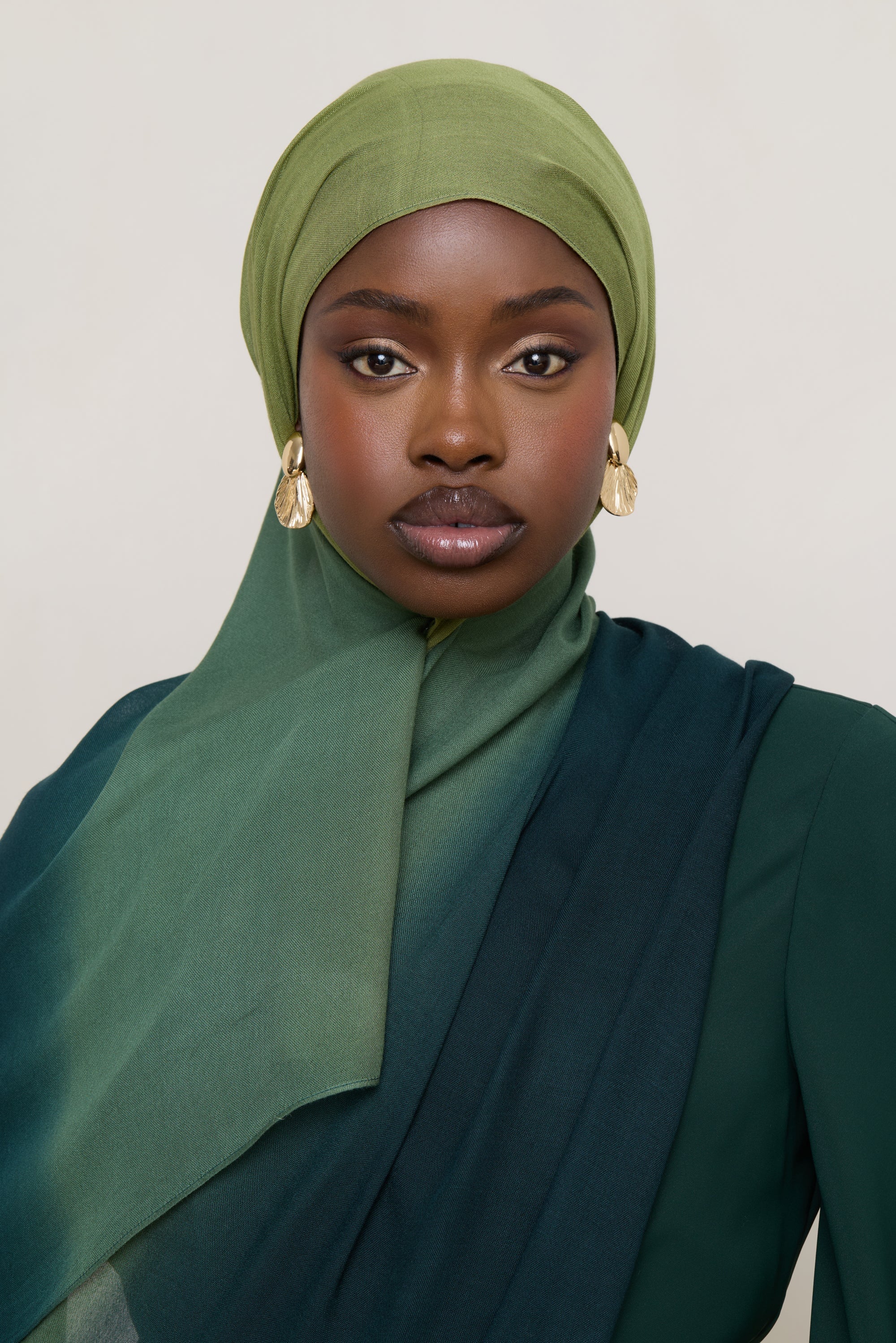 Ombre Modal Hijab - Olive Foam Hijabs Veiled 