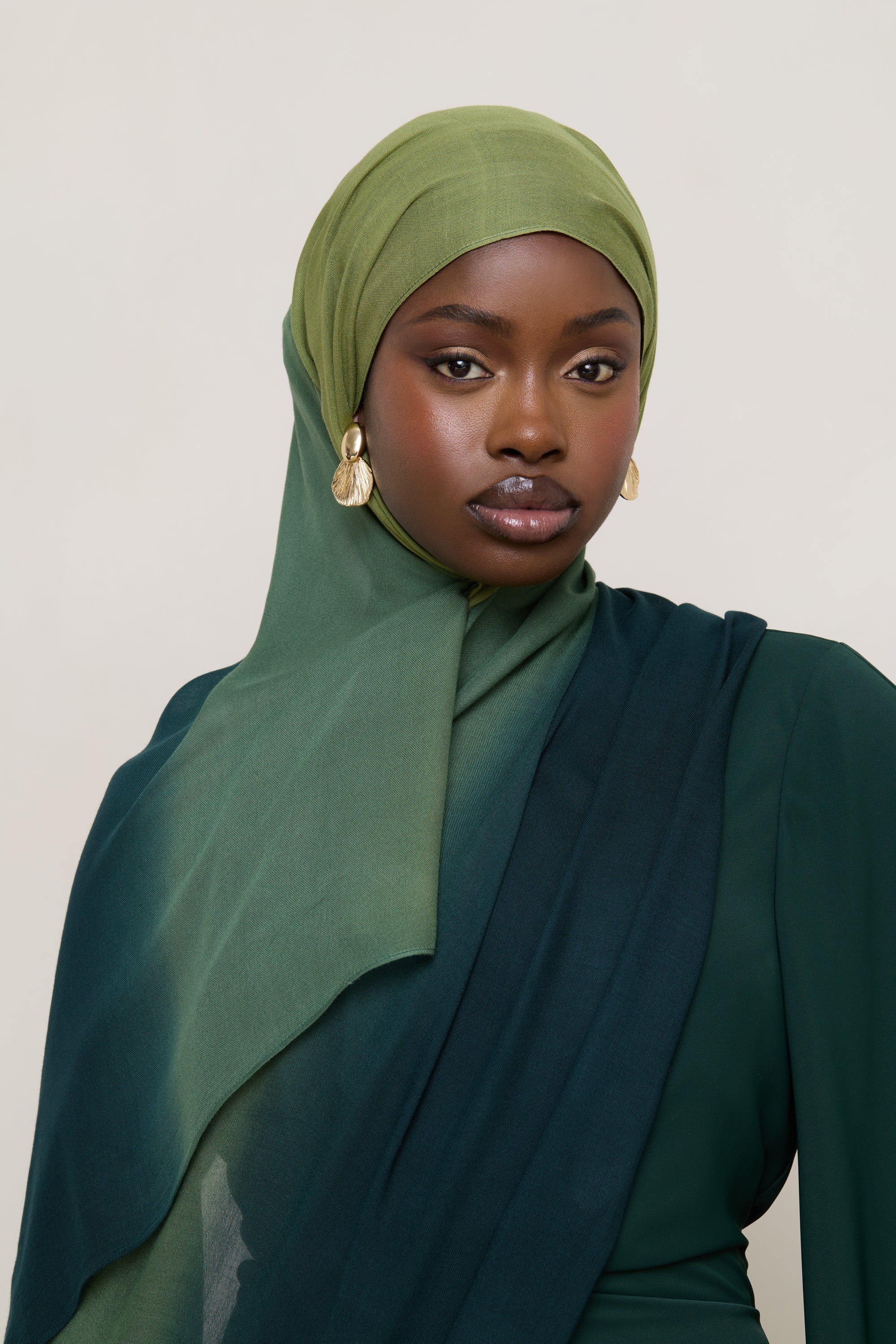 Ombre Modal Hijab - Olive Foam Hijabs Veiled 