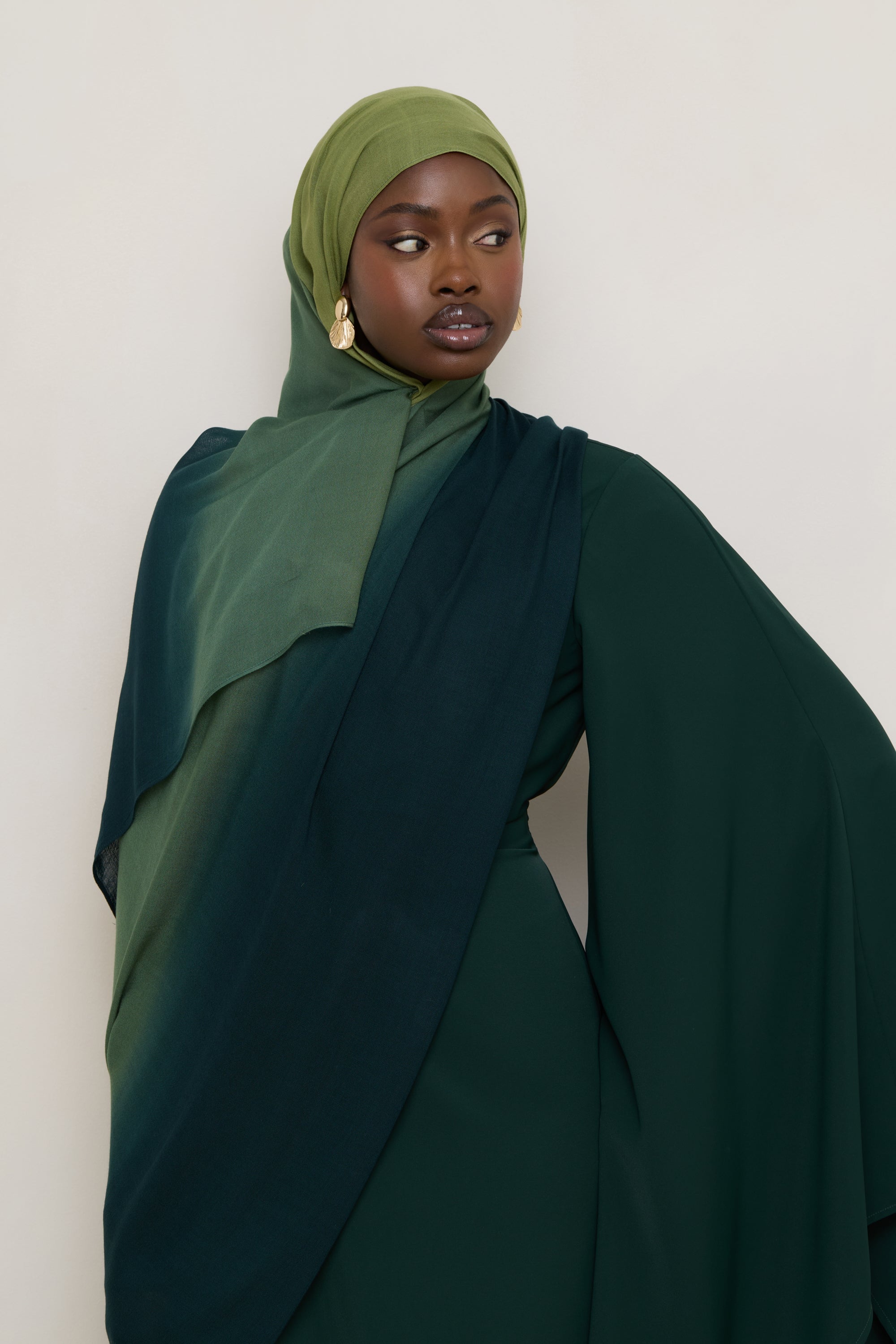 Ombre Modal Hijab - Olive Foam Hijabs Veiled 