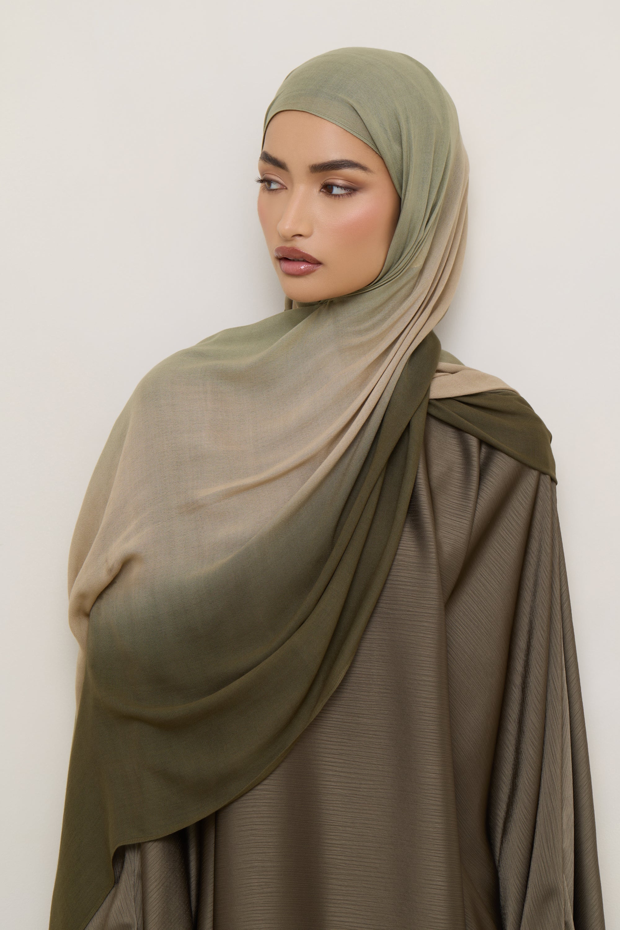Ombre Modal Hijab - Olive Nougat Hijabs Veiled 