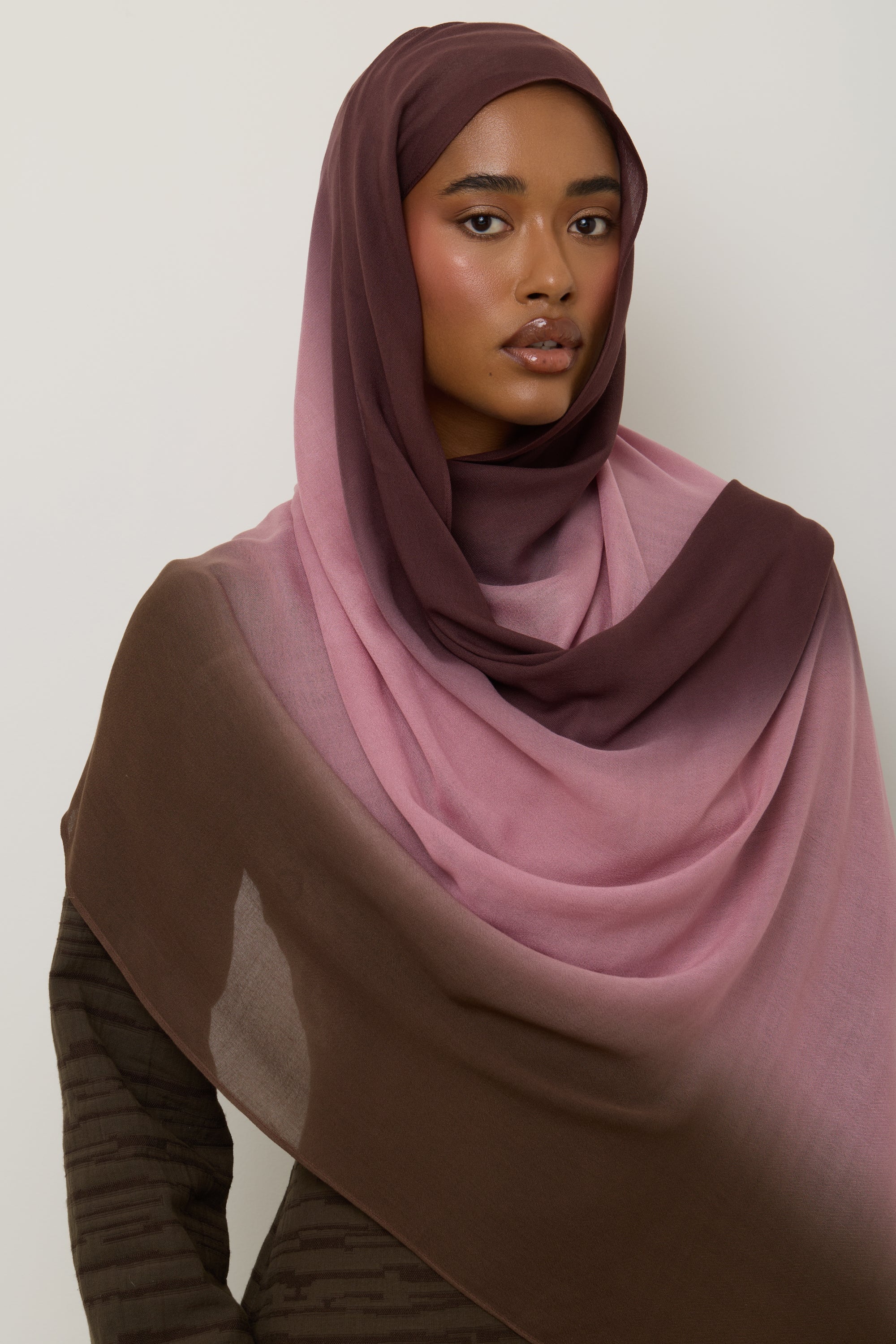 Ombre Modal Hijab - Plum Fudge Hijabs Veiled 