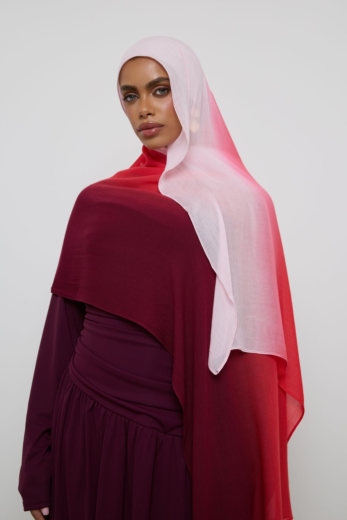 Ombre Modal Hijab - Rose Pink Hijabs Veiled 