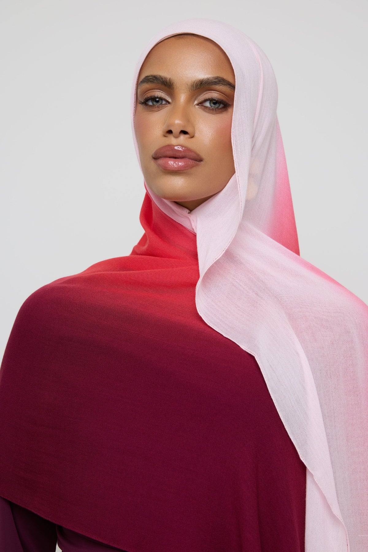Ombre Modal Hijab - Rose Pink Hijabs Veiled 