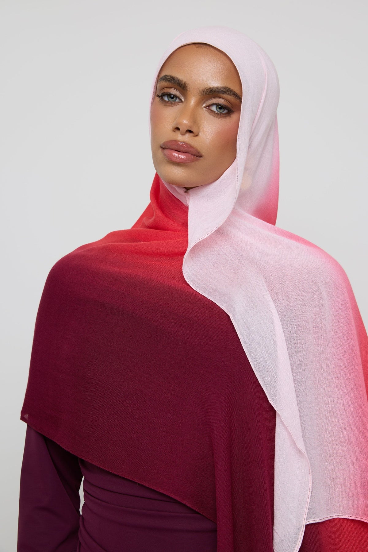 Ombre Modal Hijab - Rose Pink Hijabs Veiled 