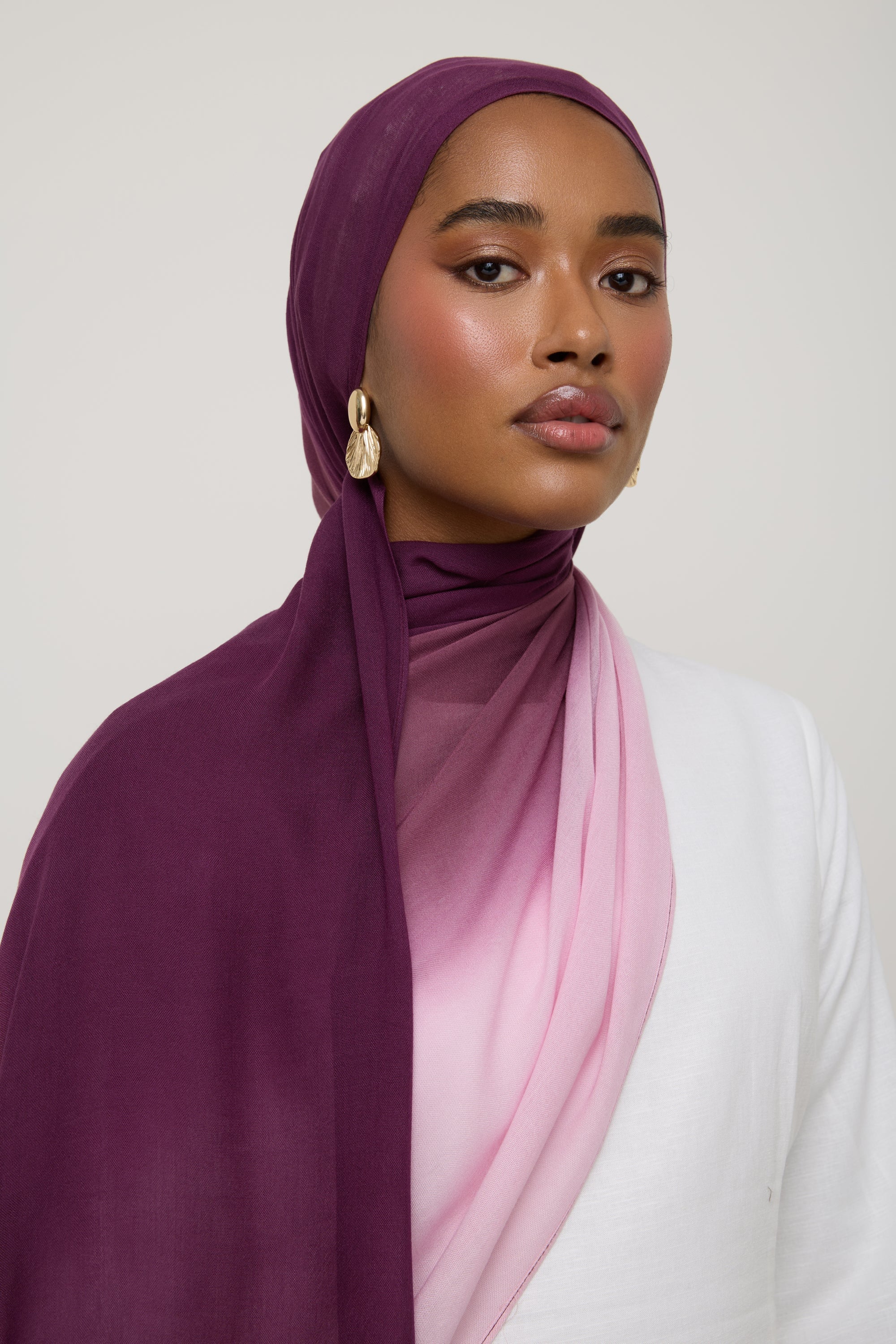 Ombre Modal Hijab - Royal Plum Hijab Veiled 