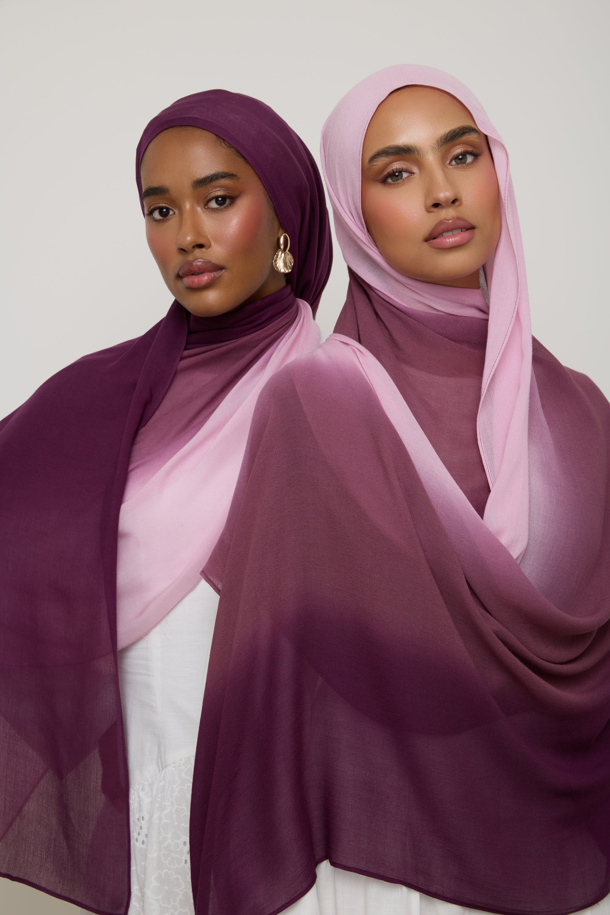 Ombre Modal Hijab - Royal Plum Hijab Veiled 