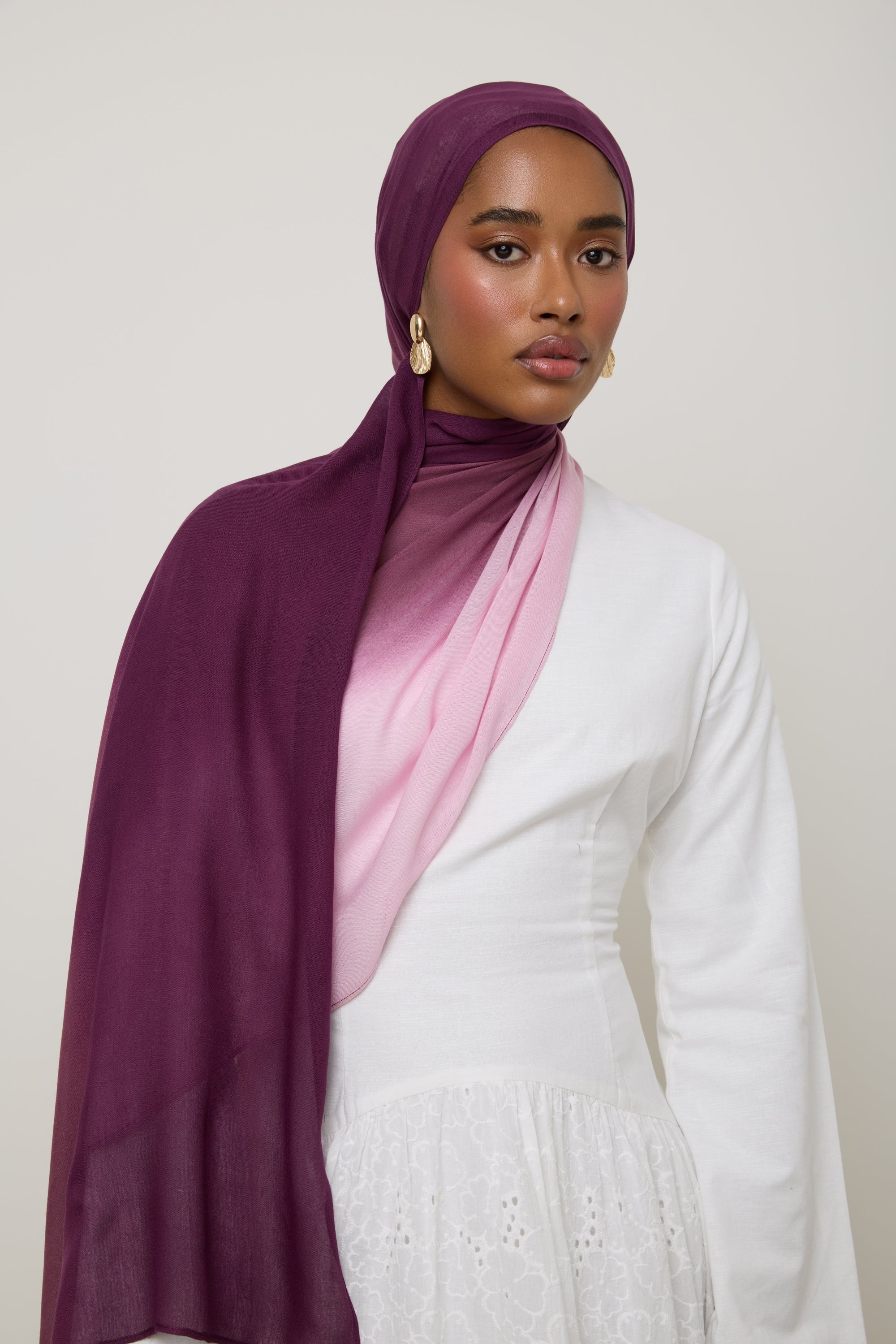 Ombre Modal Hijab - Royal Plum Hijab Veiled 
