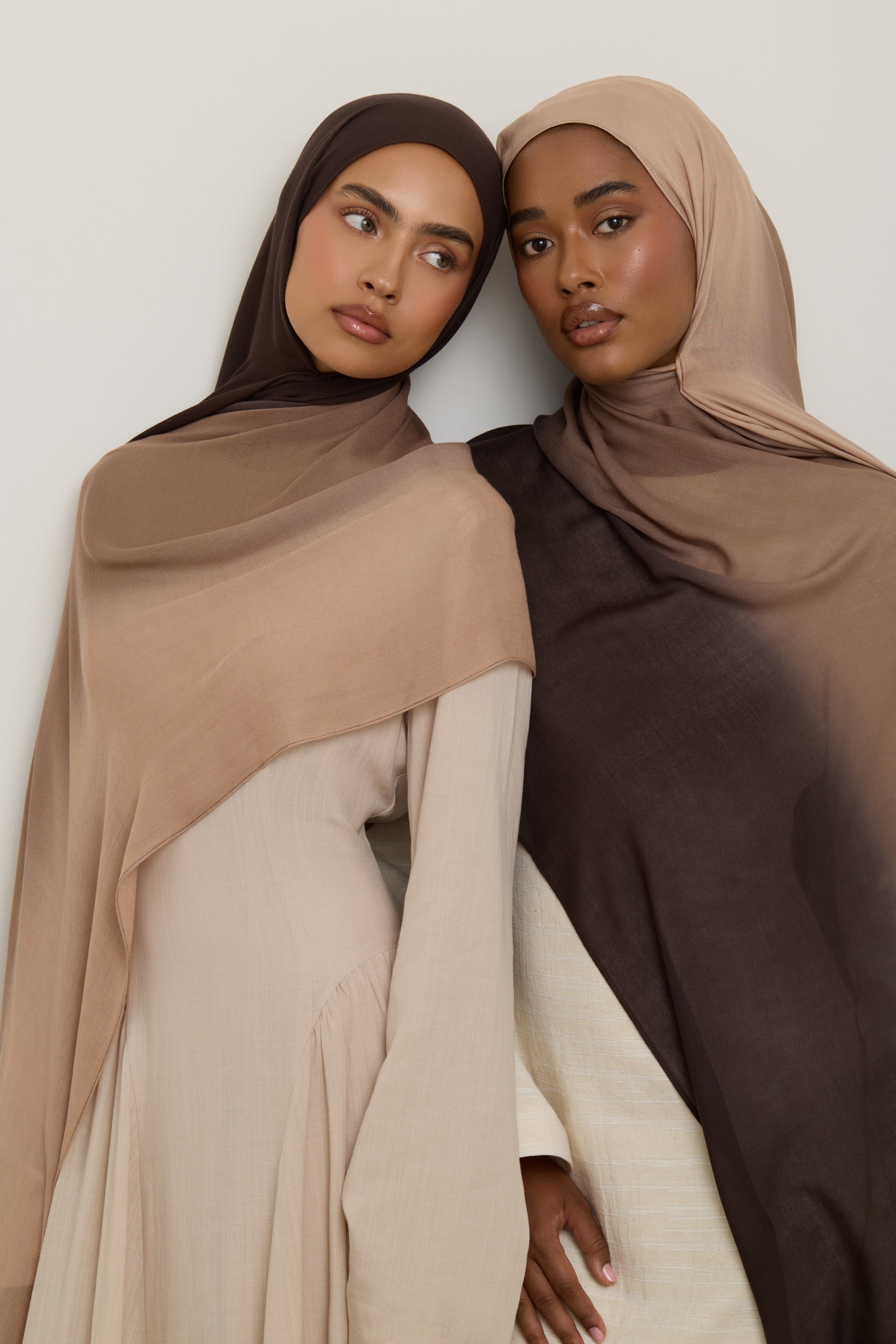 Ombre Modal Hijab - Sand Ganache Hijab Veiled 