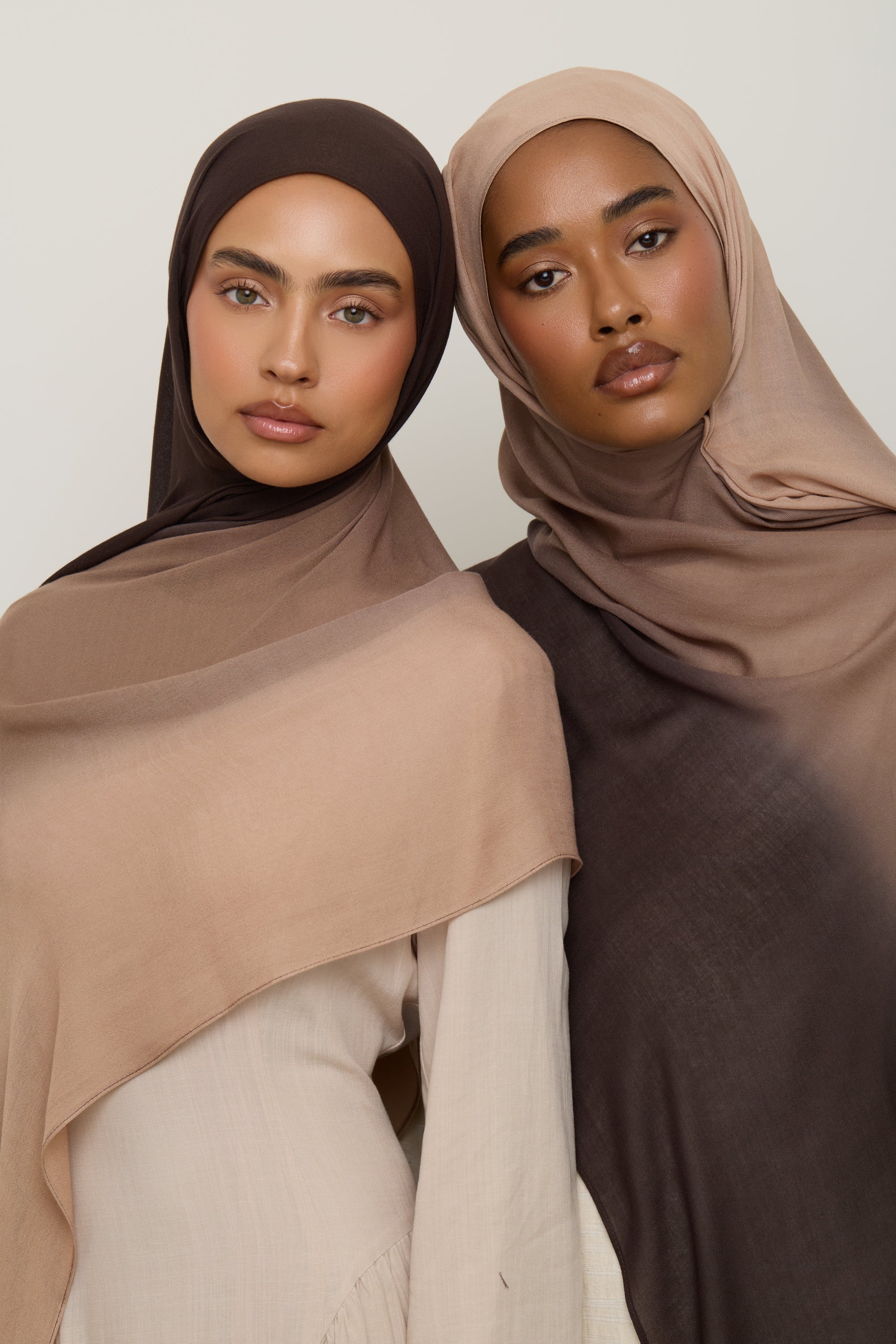 Ombre Modal Hijab - Sand Ganache Hijab Veiled 