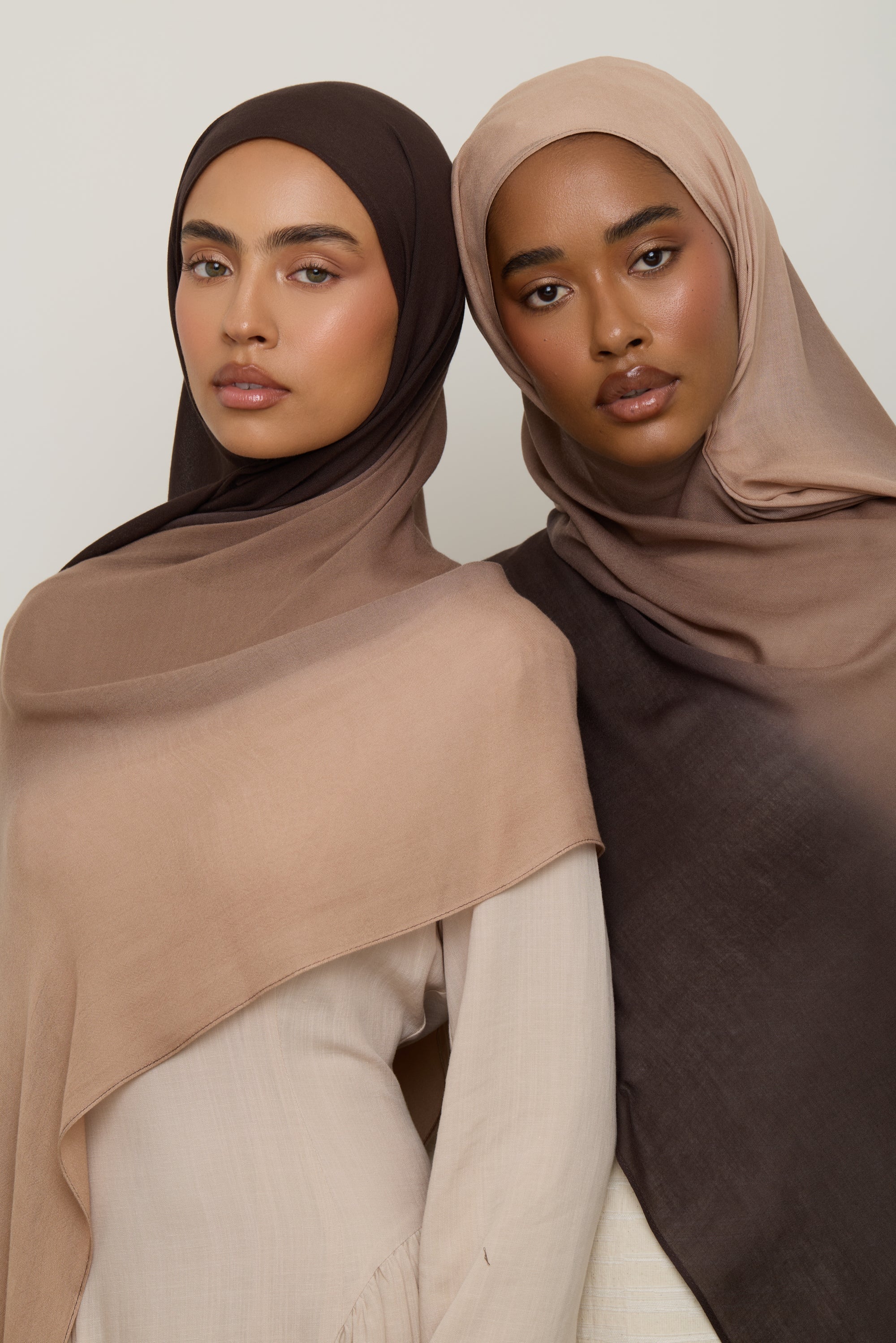 Ombre Modal Hijab - Sand Ganache Hijab Veiled 