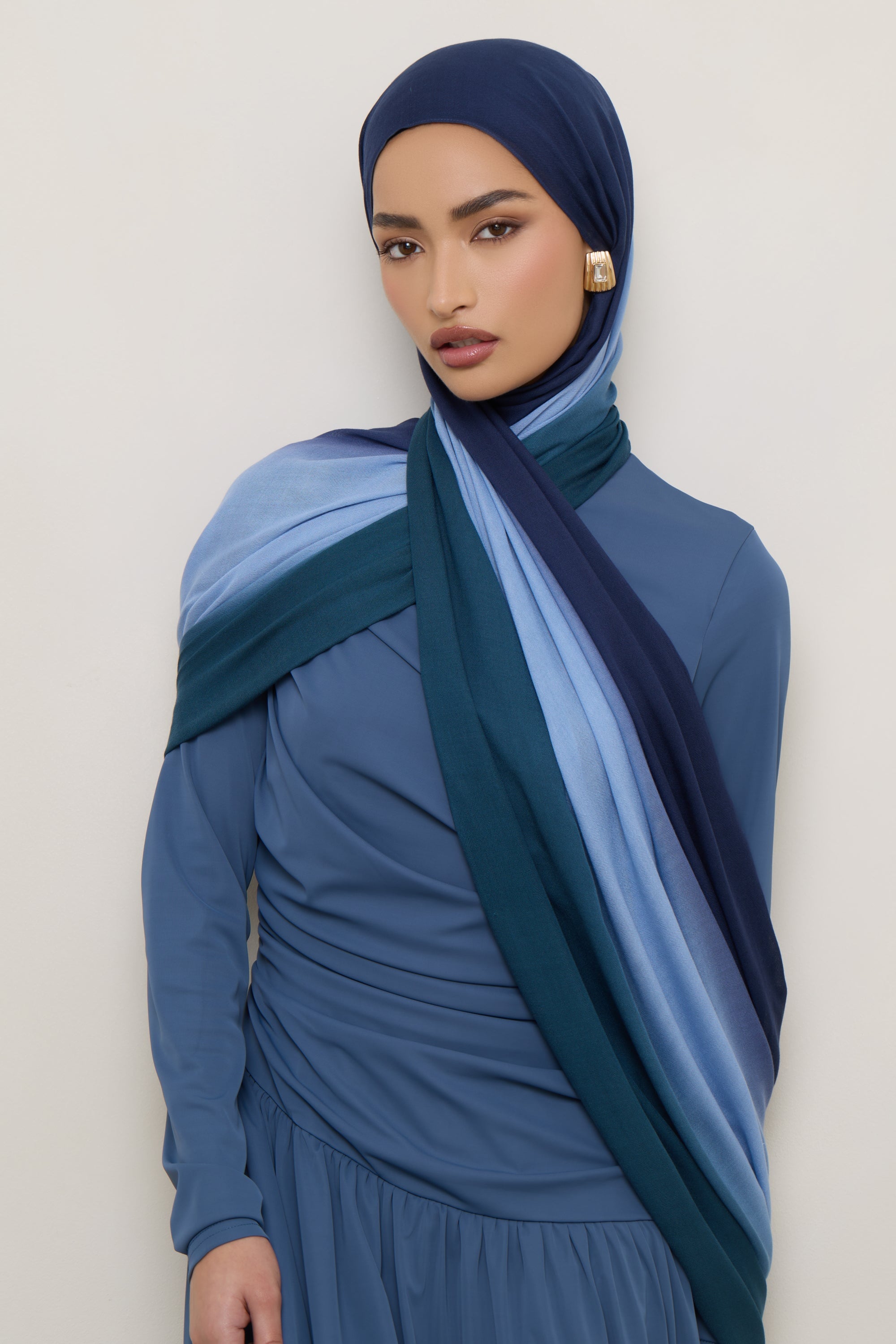 Ombre Modal Hijab - Sky Blue Hijabs Veiled 