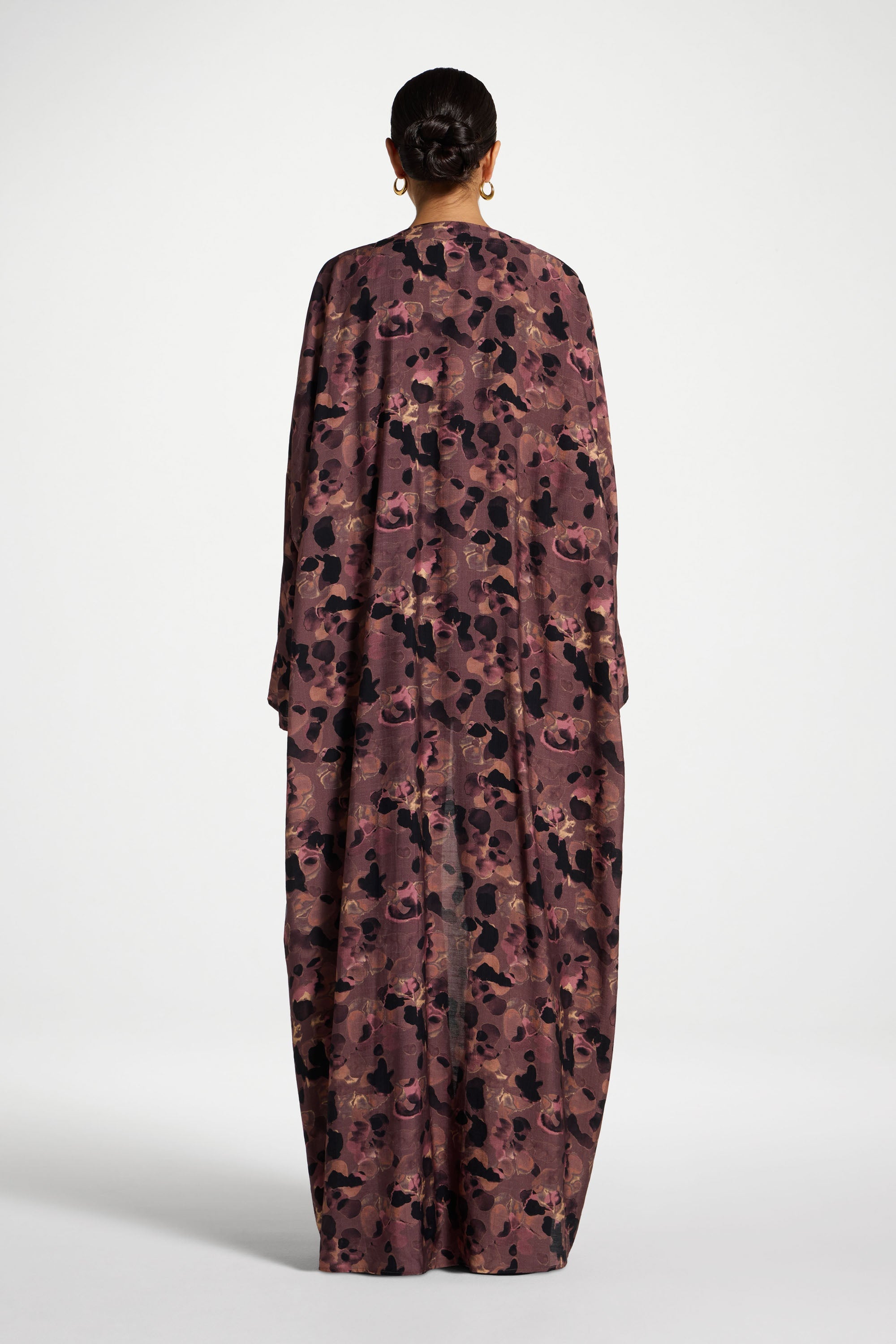 Open Abaya - Watercolor Bloom Abayas Veiled 