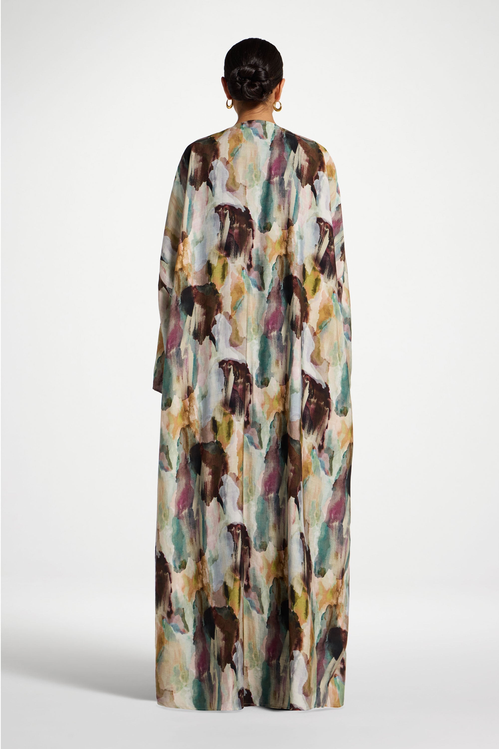 Open Abaya - Watercolor Oasis Abayas Veiled 
