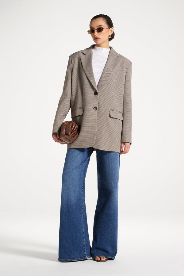 Oversized Houndstooth Blazer Abayas Veiled 