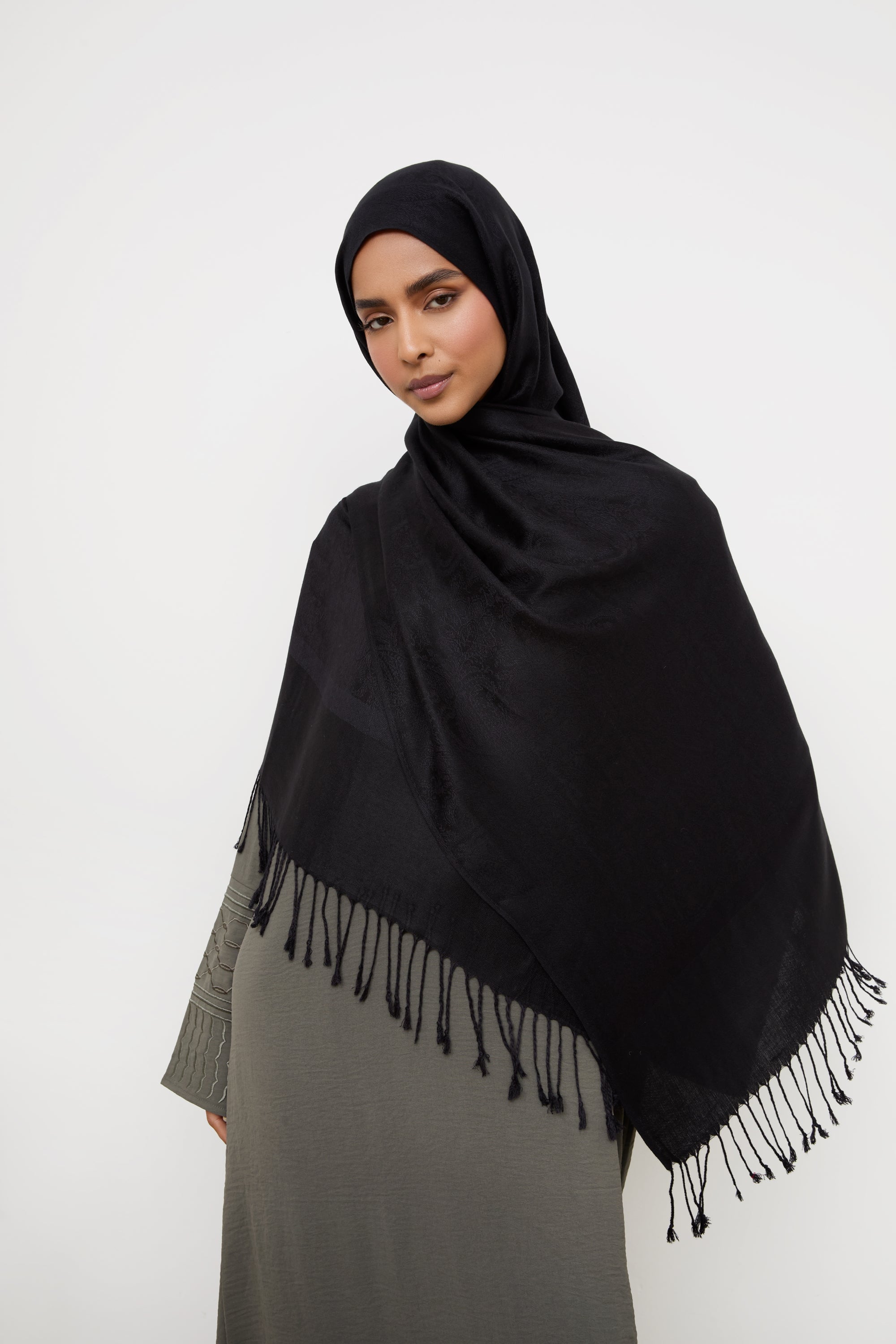 Pashmina Hijab Scarf - Black Hijabs Veiled 