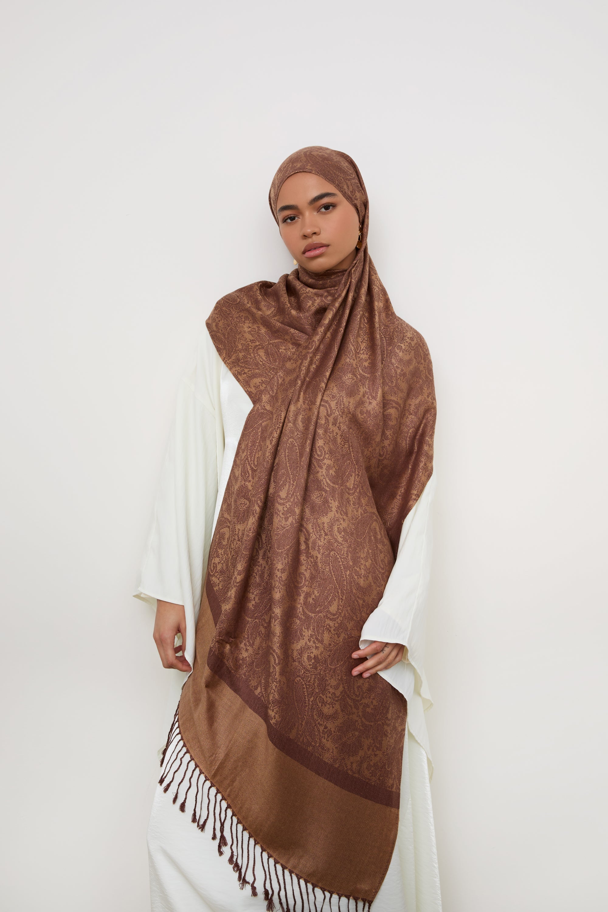 Pashmina Hijab Scarf - Cocoa Hijabs Veiled 