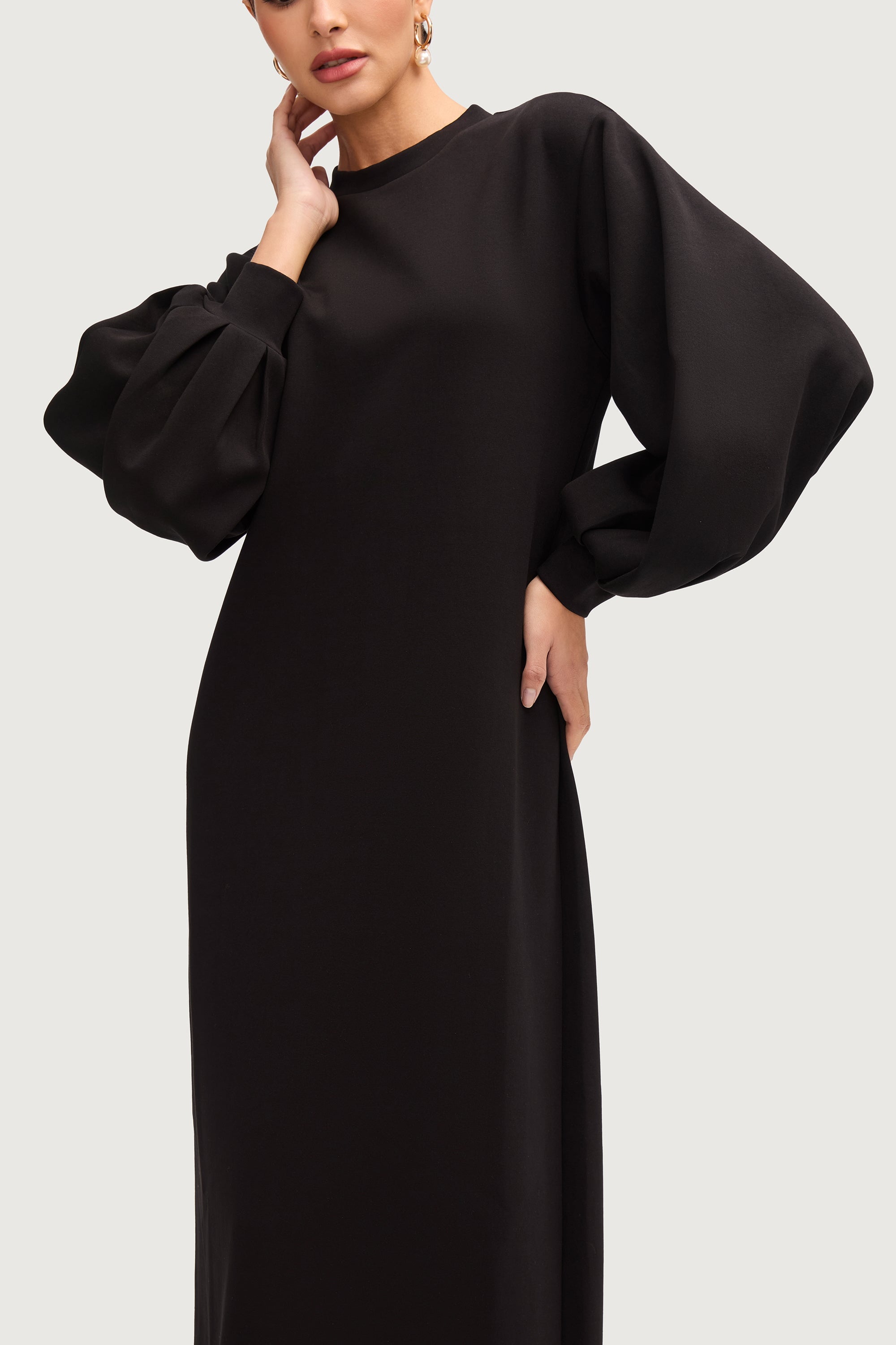 Payton Balloon Sleeve Abaya - Black Abayas Veiled 