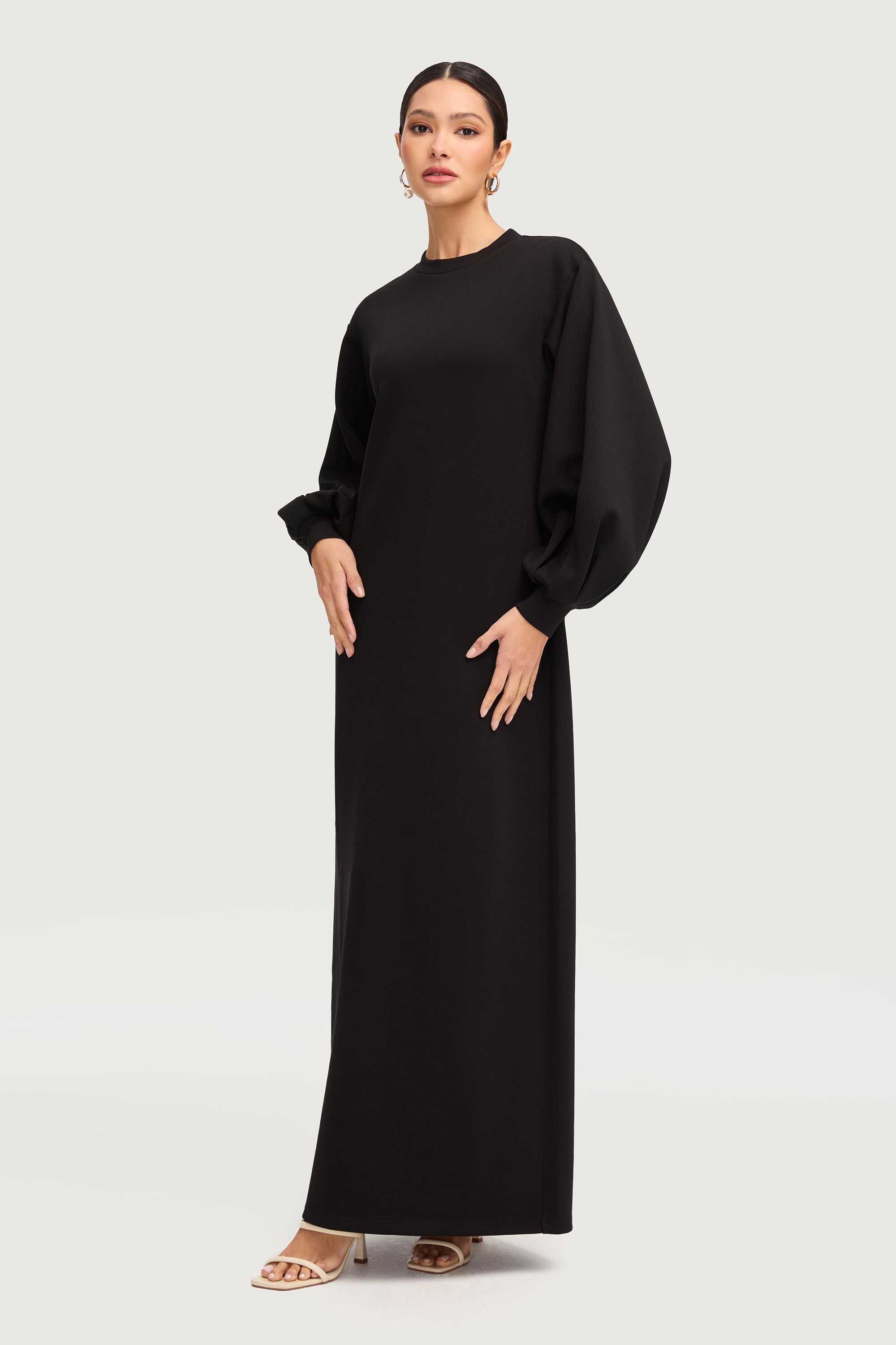 Payton Balloon Sleeve Abaya - Black Abayas Veiled 