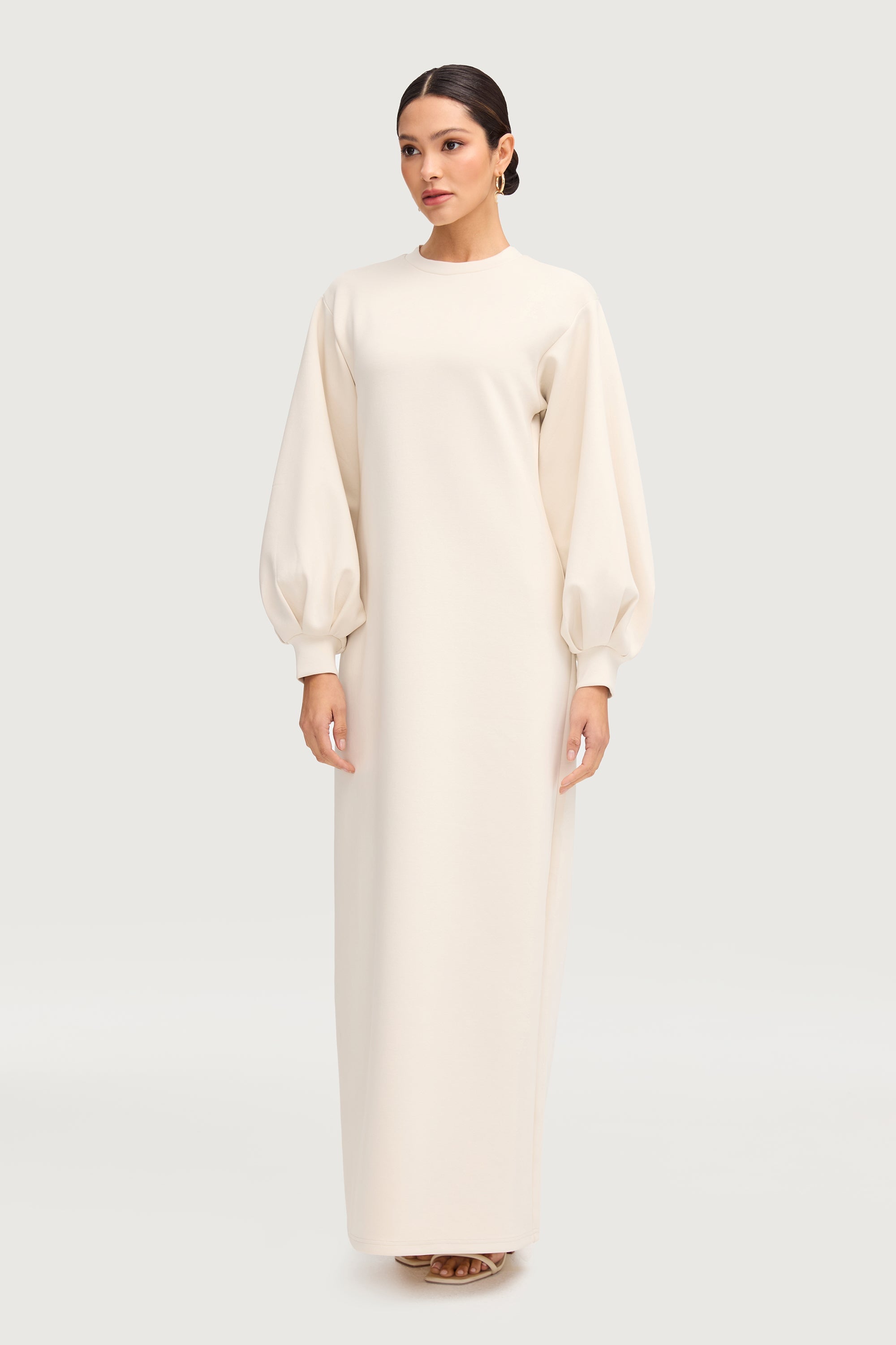 Payton Balloon Sleeve Abaya - Oat Milk Abayas Veiled 