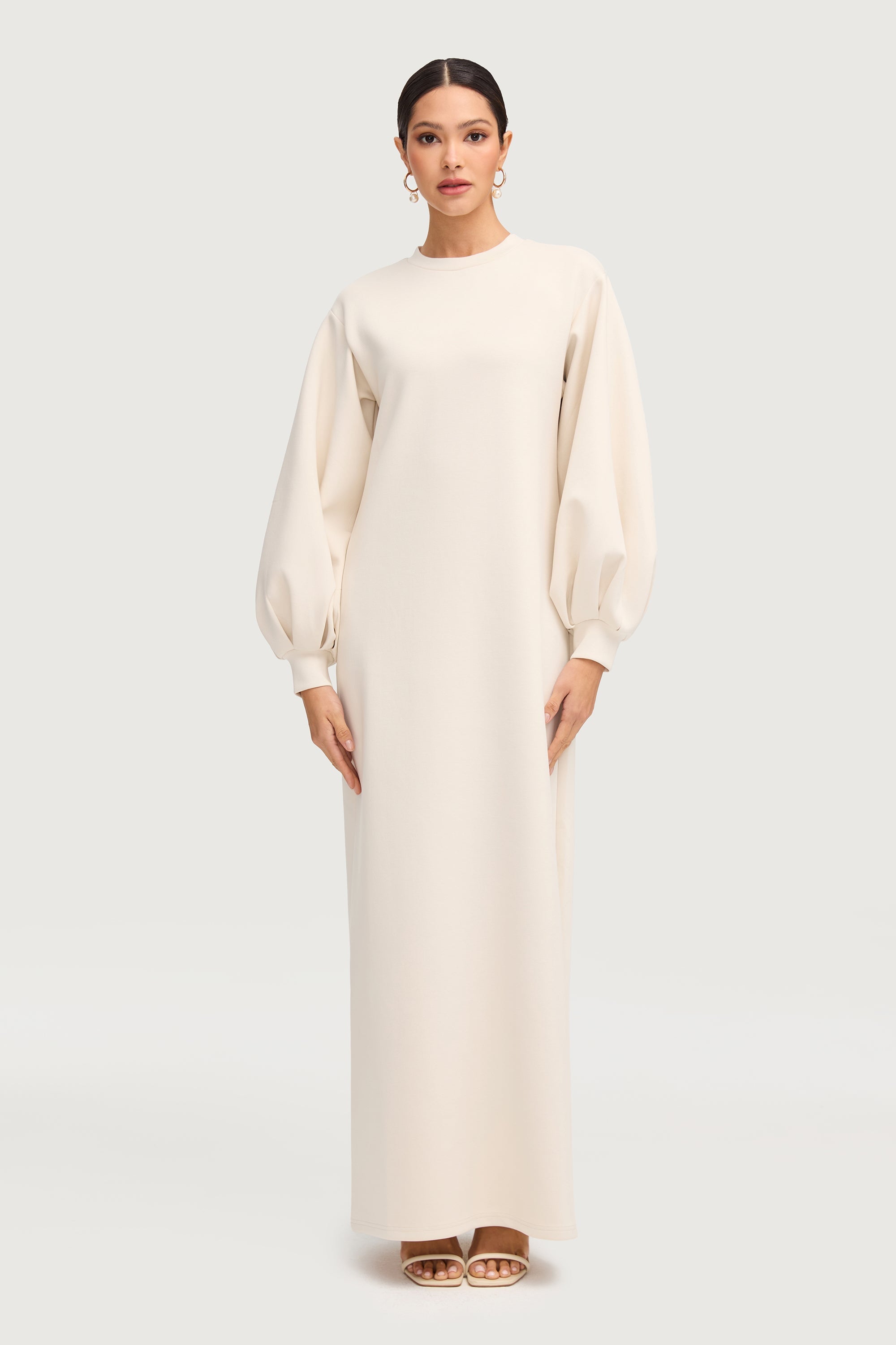 Payton Balloon Sleeve Abaya - Oat Milk Abayas Veiled 