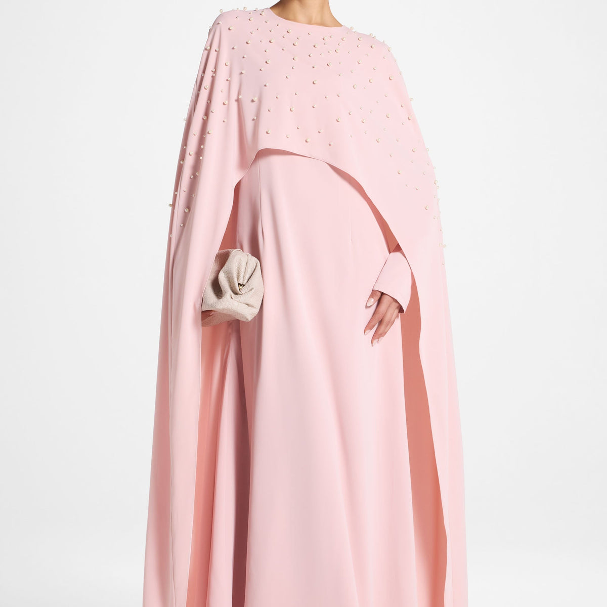 strapless open back dress Hot Pink Cape Dress – Oyemwen main image 1