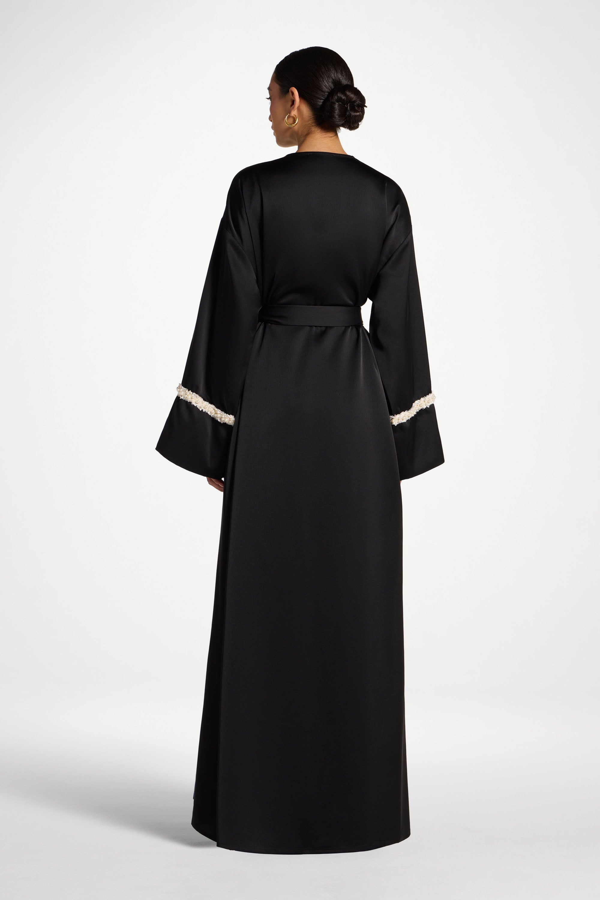 Pearl Trim Abaya Abayas Veiled 