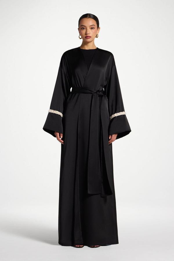 Pearl Trim Abaya Abayas Veiled 