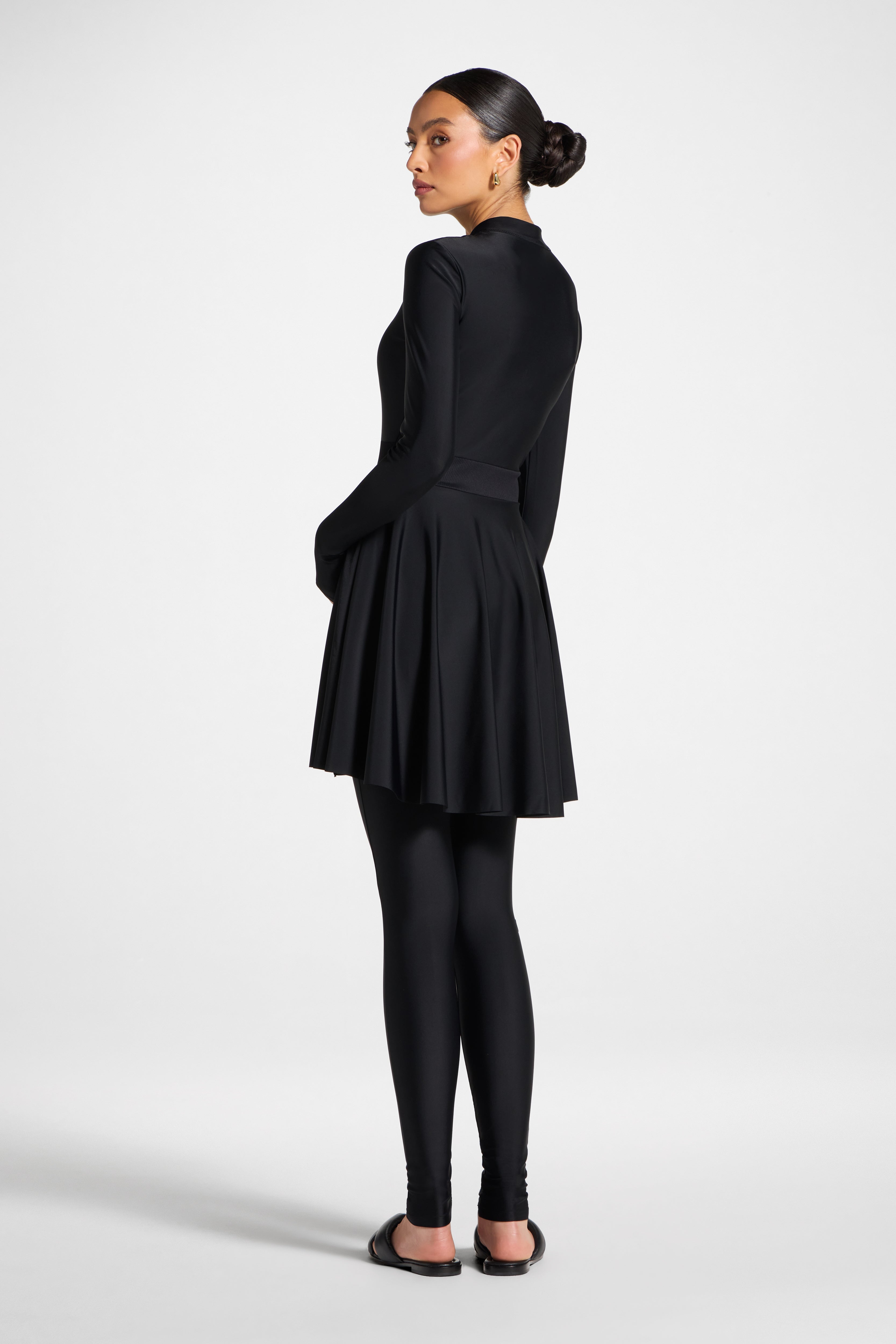 Peplum Swimsuit Tunic - Black Swim Veiled 