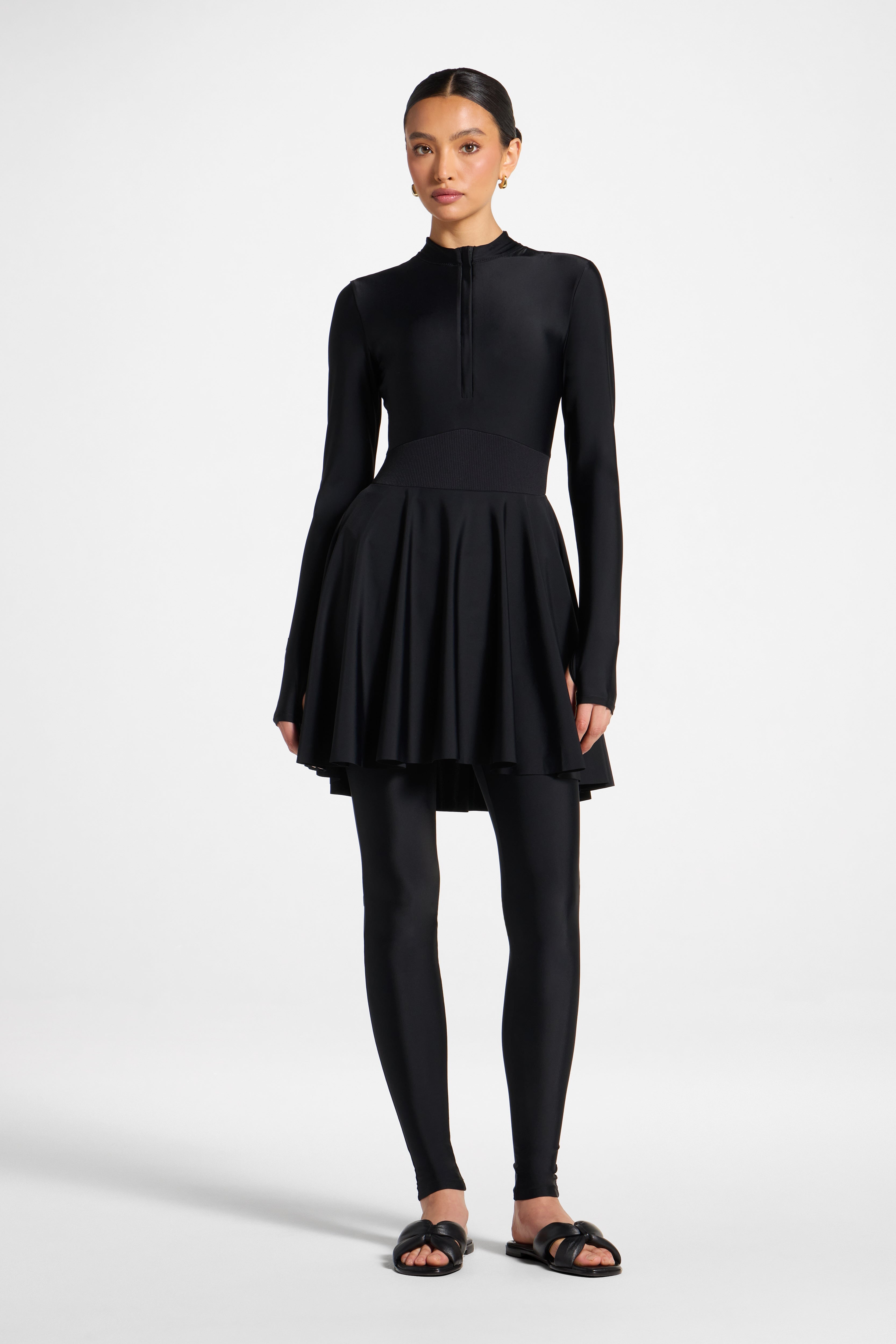 Peplum Swimsuit Tunic - Black Swim Veiled 