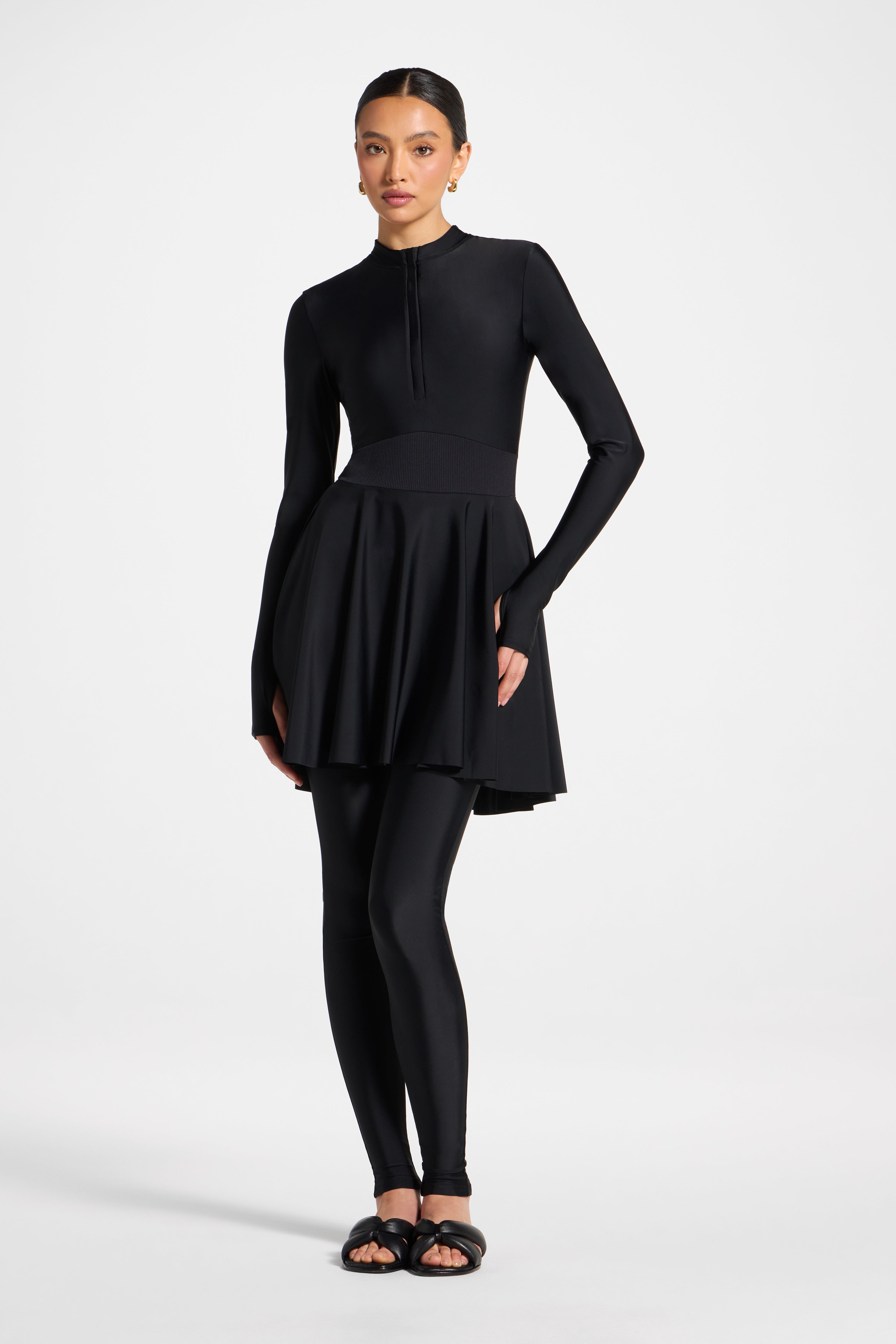 Peplum Swimsuit Tunic - Black Swim Veiled 