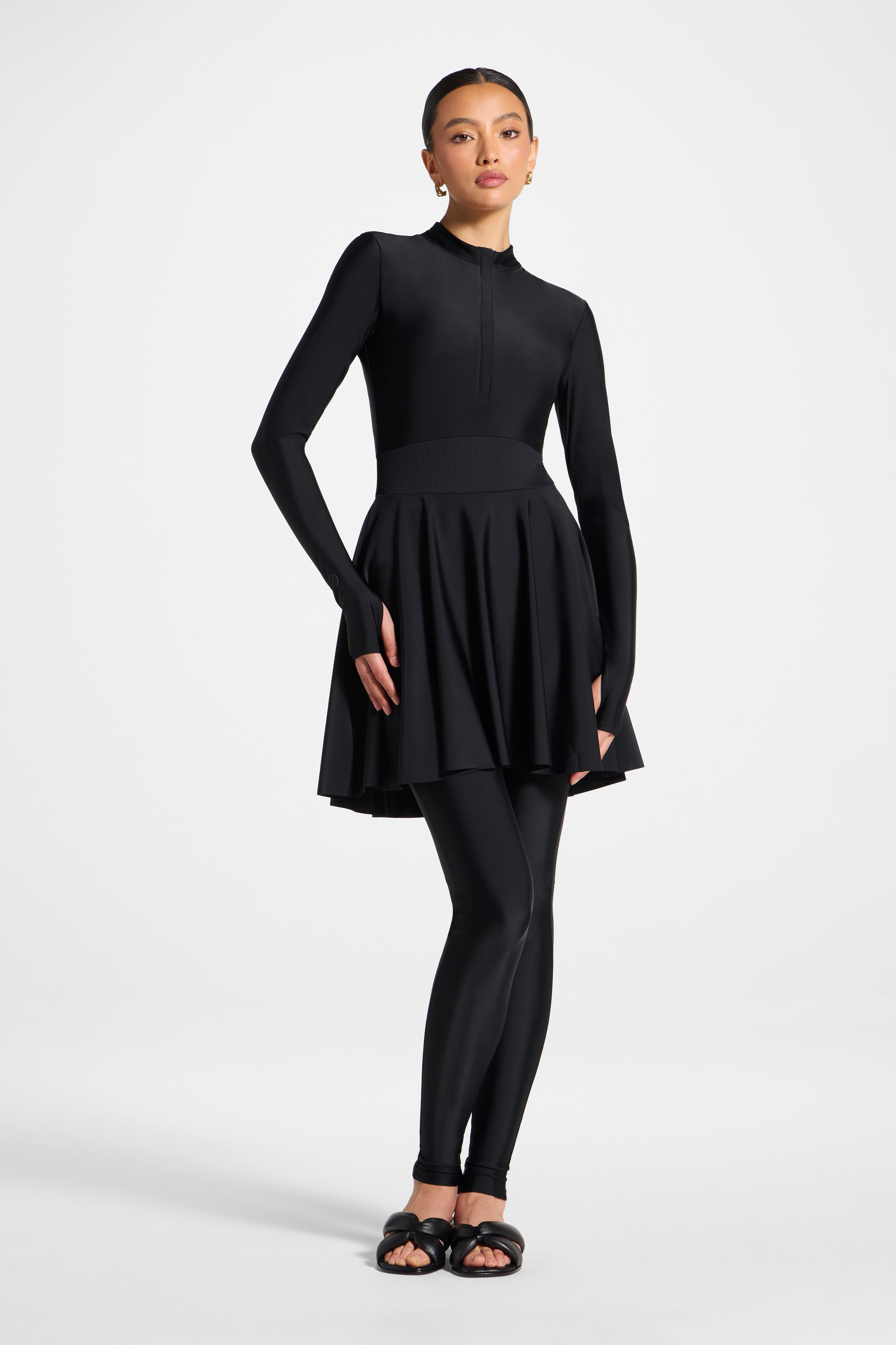 Peplum Swimsuit Tunic - Black Swim Veiled 