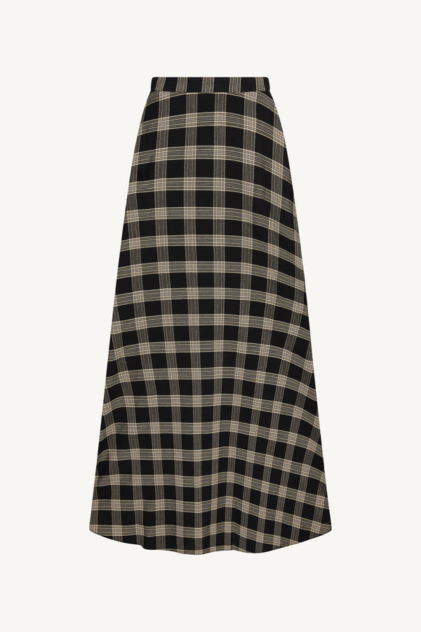 Plaid Cotton Flare Skirt - Black Abayas Veiled 