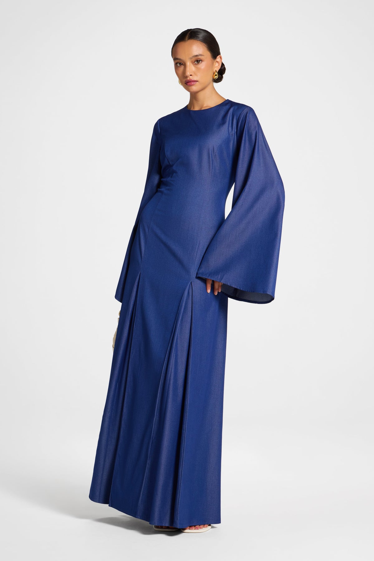 Pleated Dress - Dark Denim Dress Veiled 