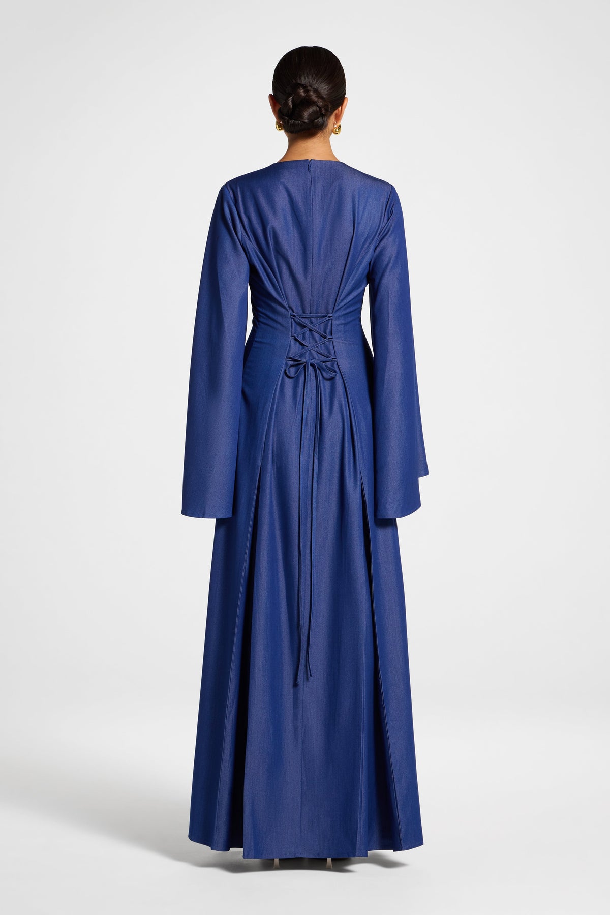 Pleated Dress - Dark Denim Dress Veiled 